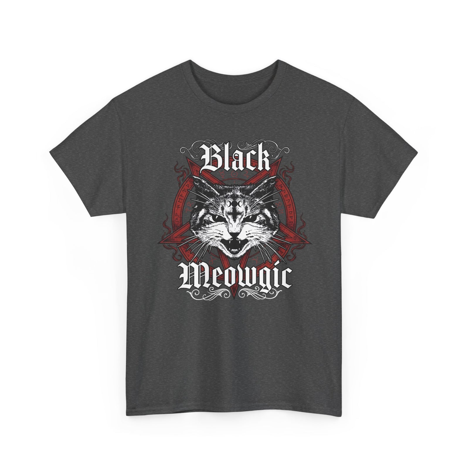 Black Meowgic T-Shirt — Cute Cat Magic Graphic Tee