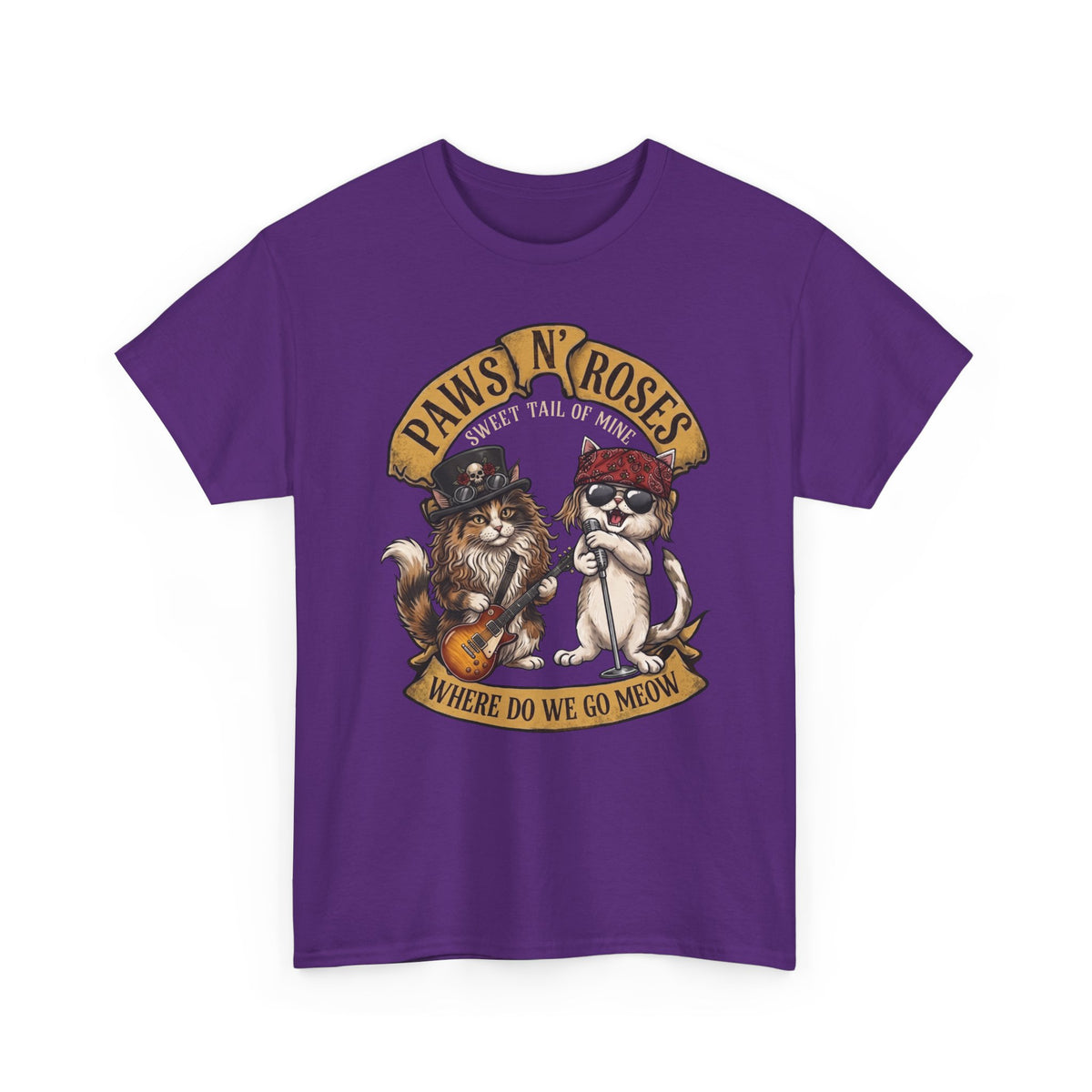 PAWS N' ROSES "Sweet Tail of Mine" Funny Cats T-Shirt