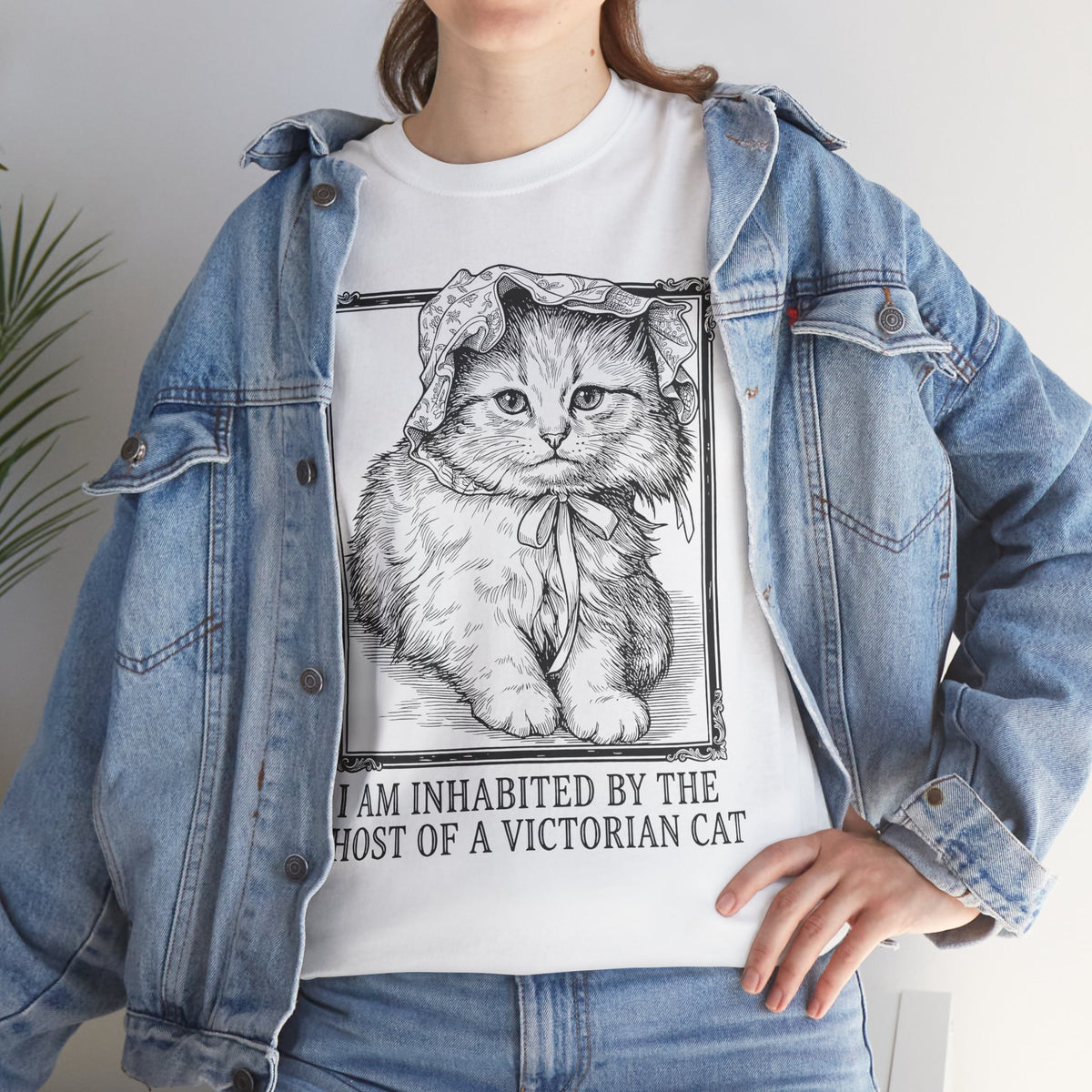 Victorian Cat Tee — “I Am Inhabited by the Ghost of a Victorian Cat” Graphic Shirt