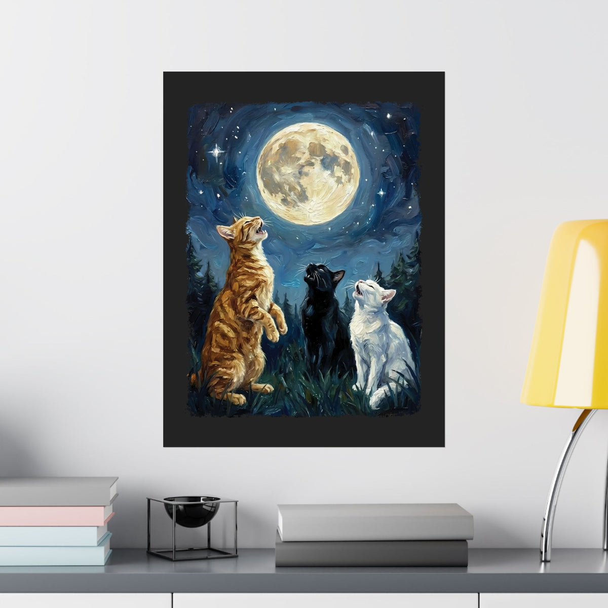Cats Howling at the Moon Poster