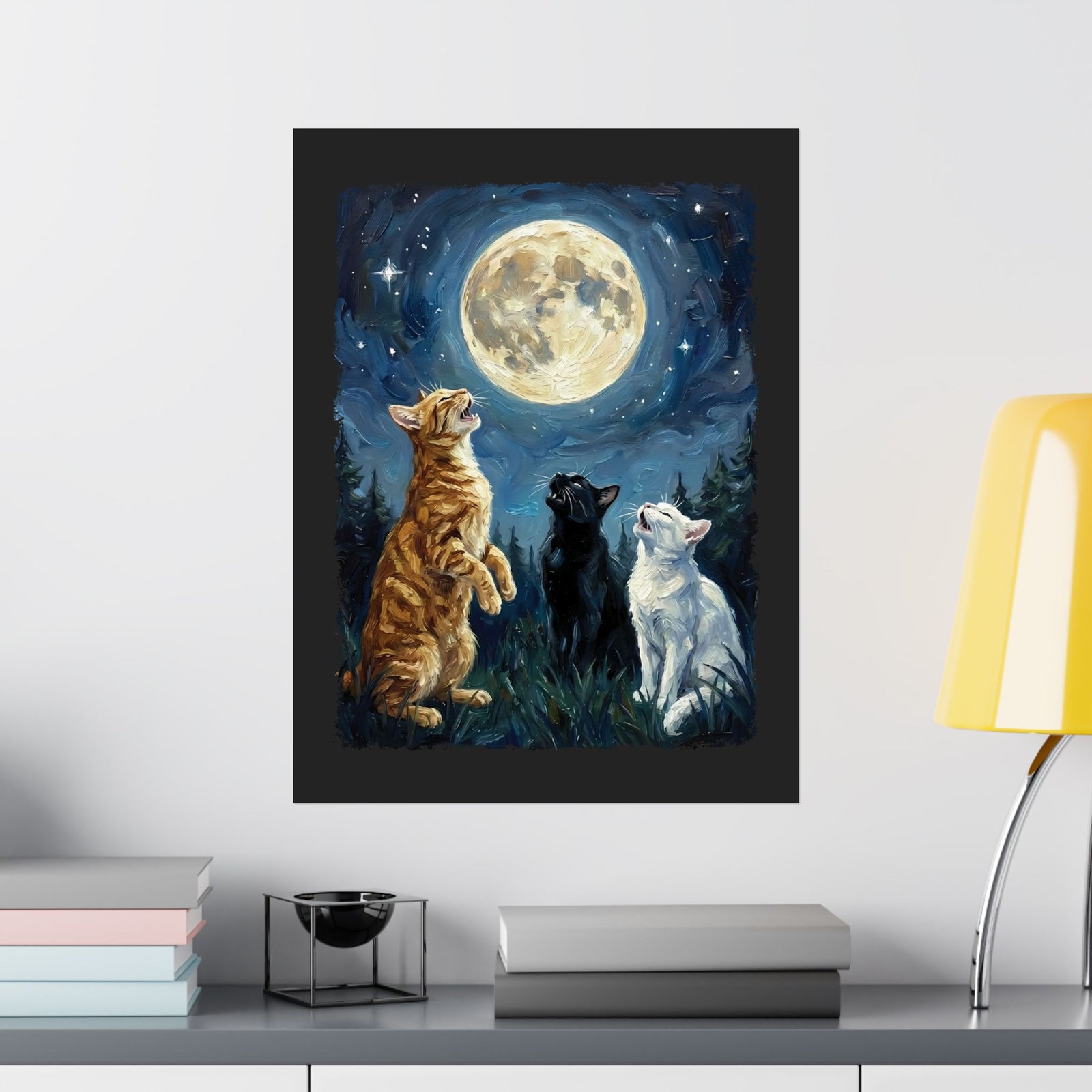 Cats Howling at the Moon Poster