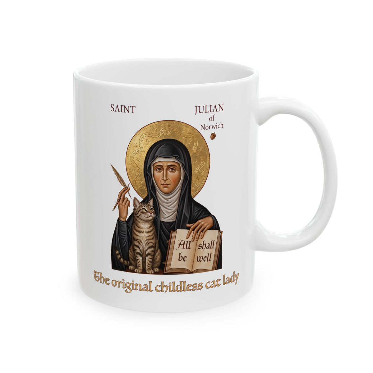 Saint Julian of Norwich Cat Lady Ceramic Mug — The Original Childless Cat Lady