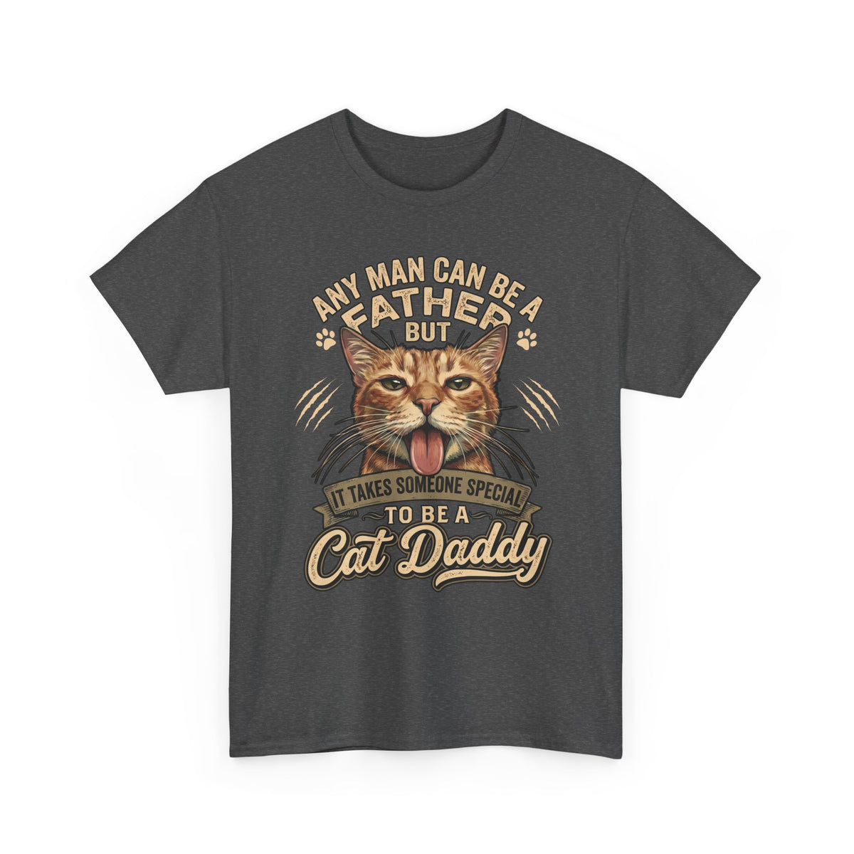 Cat Daddy Father's Day T-Shirt — Funny Orange Tabby Blep Graphic Tee