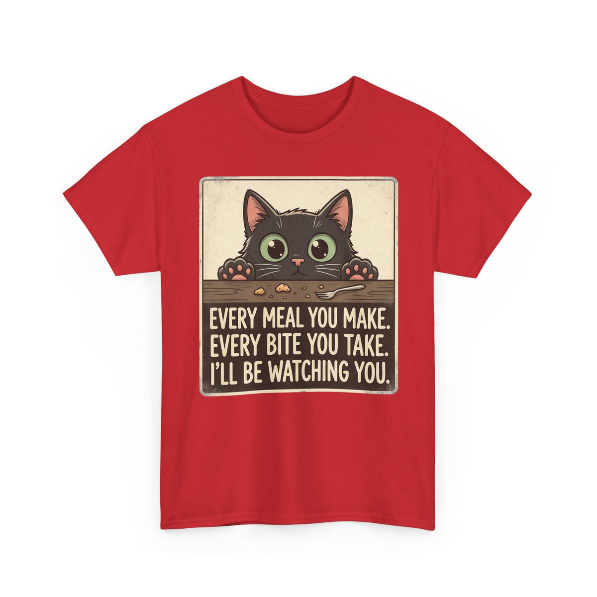 Cute Stalker Cat Watching You T-Shirt — Funny Cat Lover Tee
