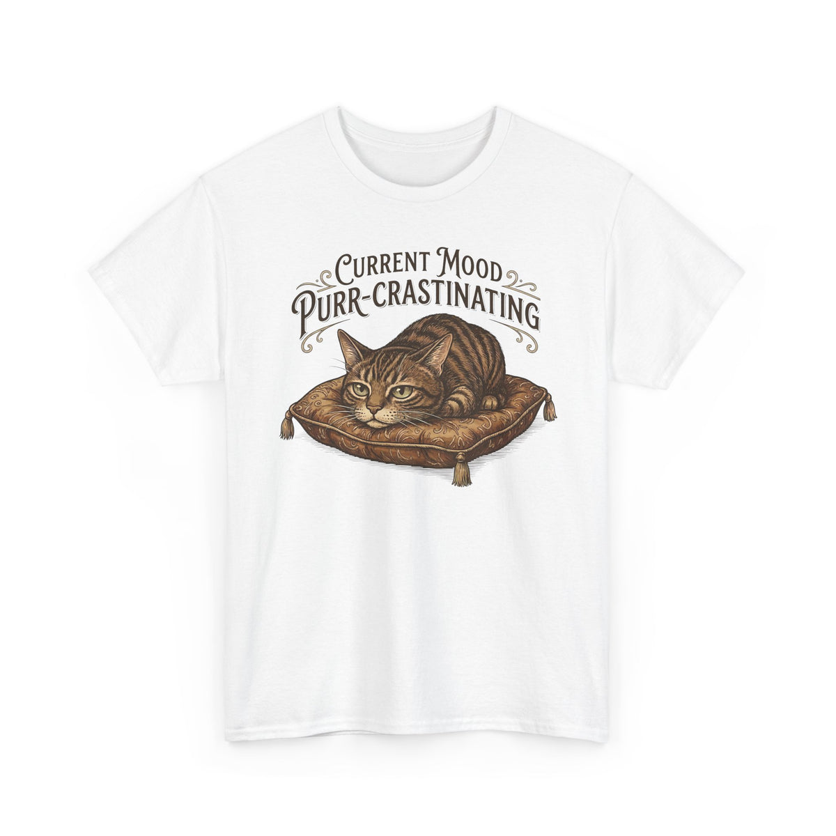 Current Mood: Purr-Crastinating Cat T-Shirt