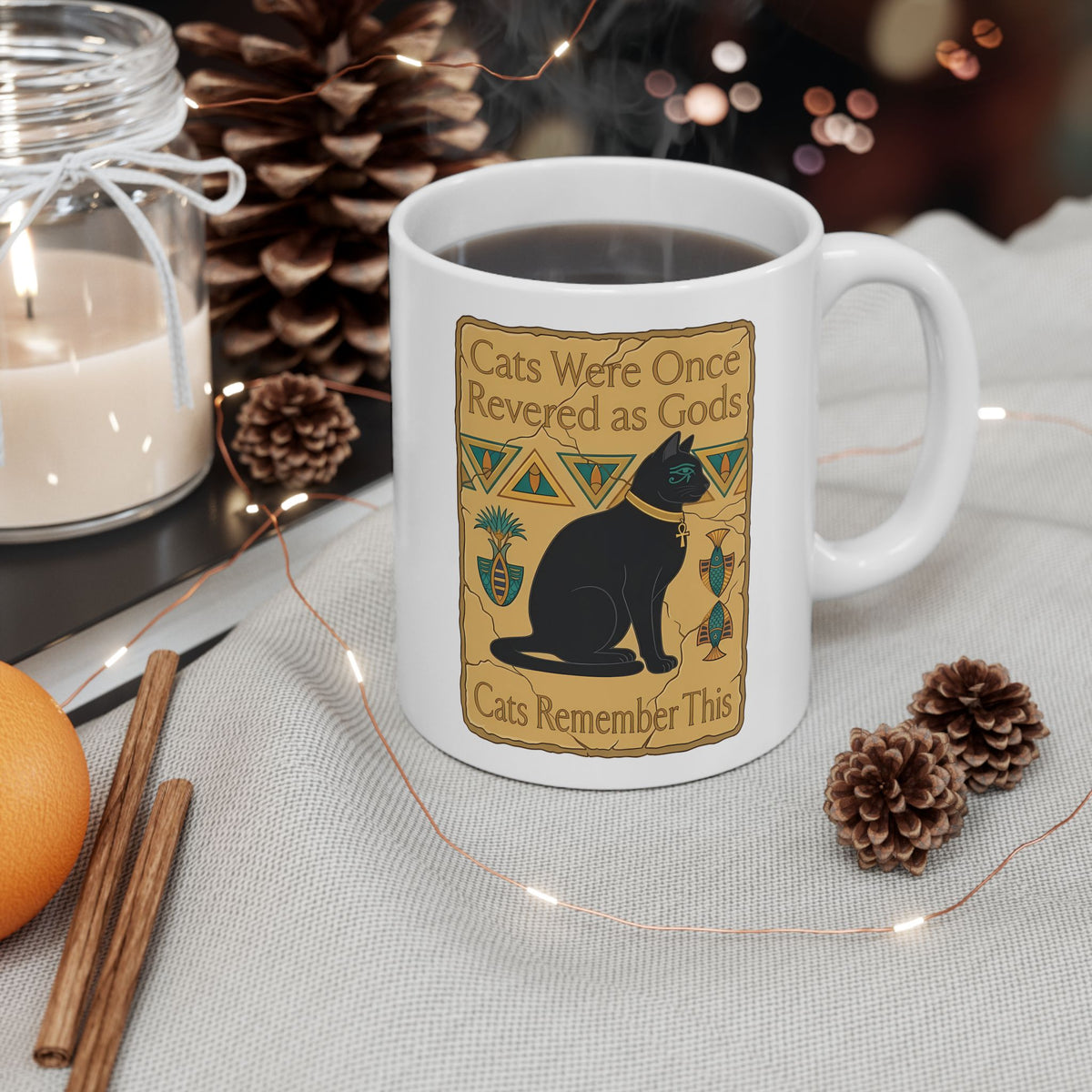 Cats Were Once Revered As Gods Mug — Funny Cat Quote Ceramic Mug for Cat Lovers