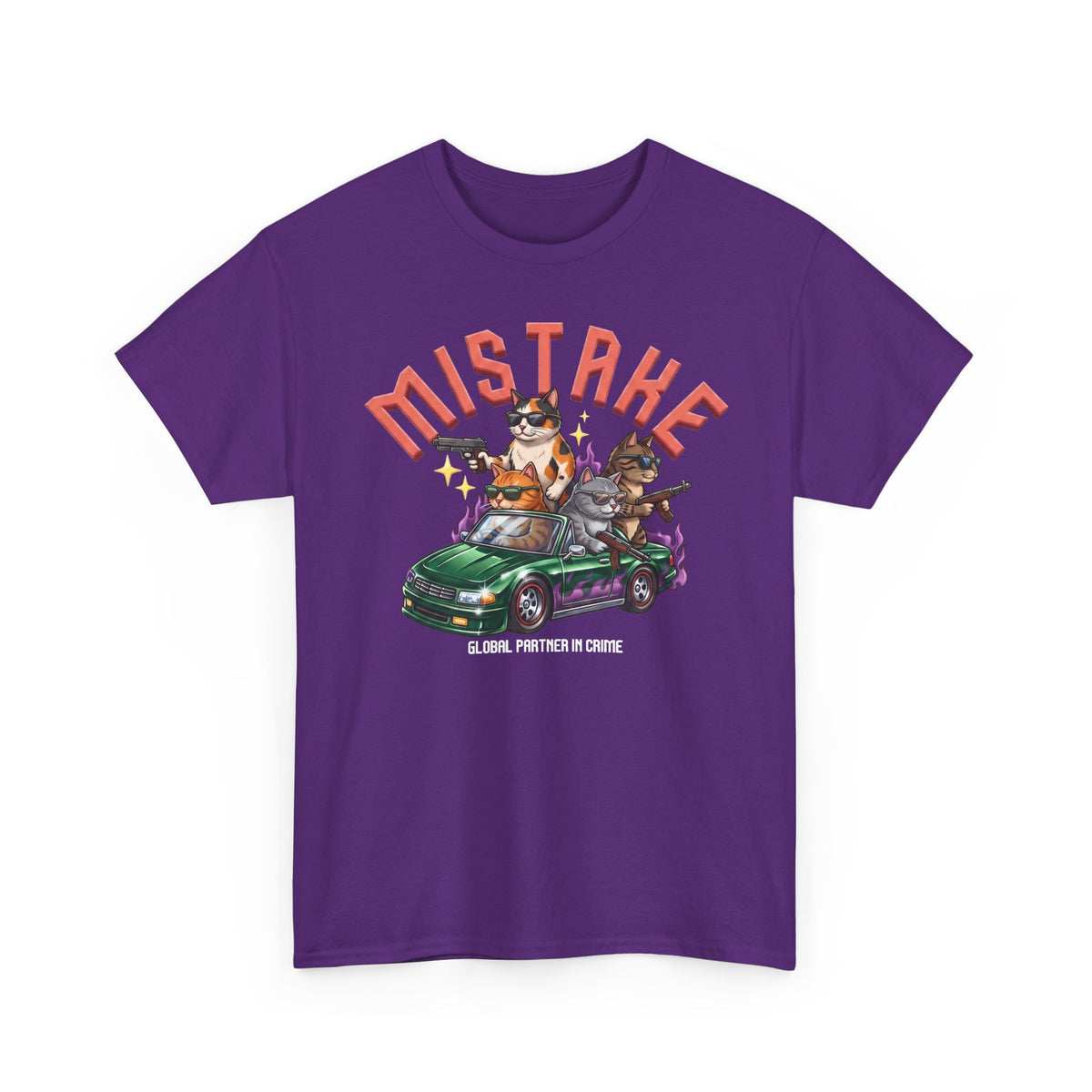 Mistake Global Partner In Crime T-Shirt — Funny Gangster Cat Convertible Tee