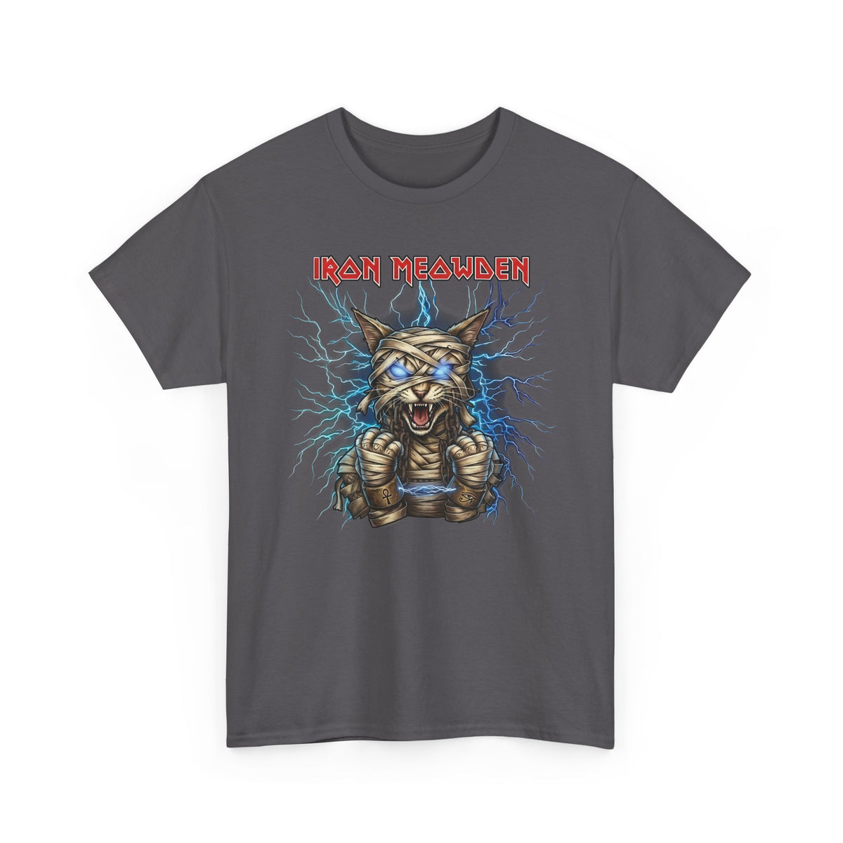 Iron Meowden Cat T-Shirt — Heavy Metal Kitty Graphic Tee