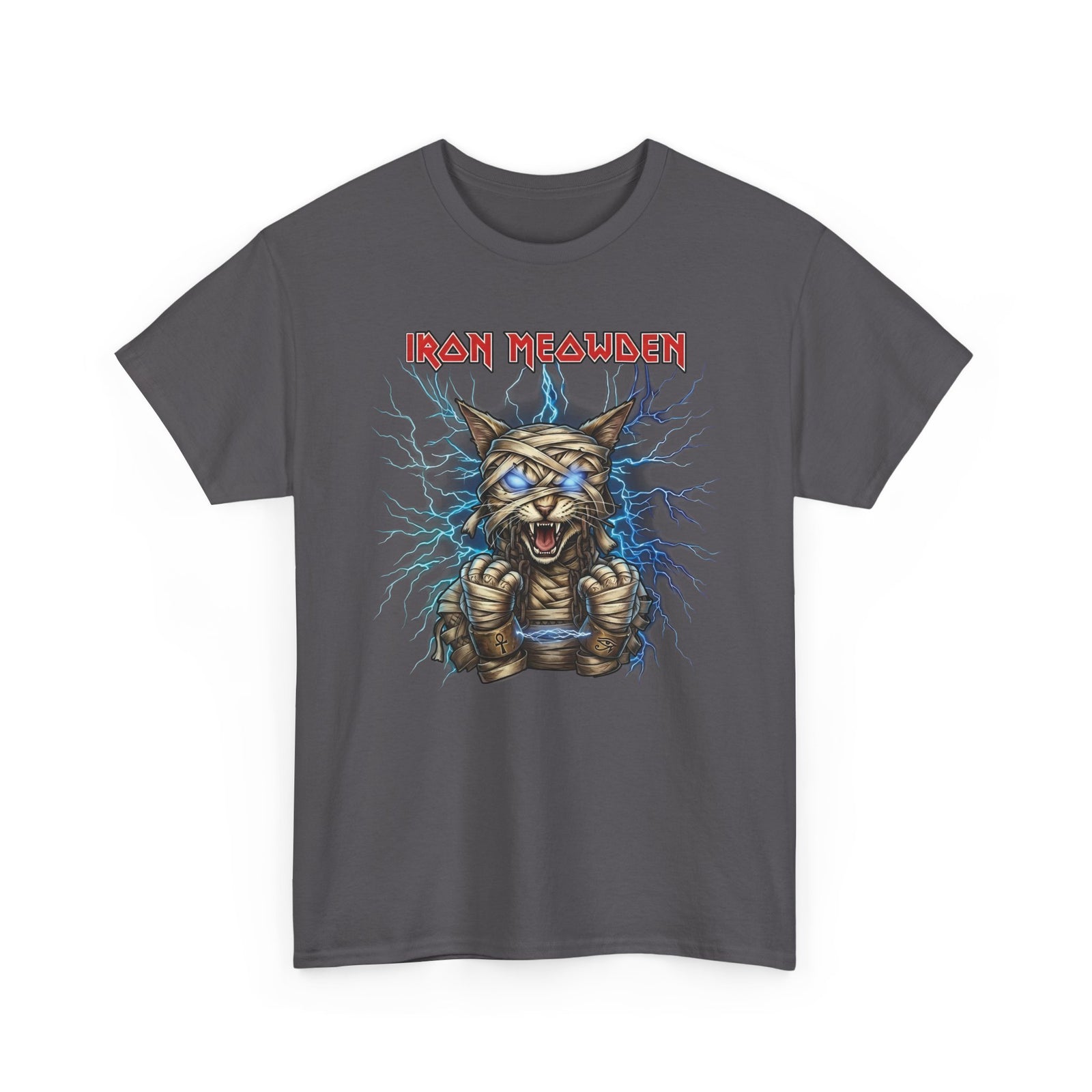 Iron Meowden Cat T-Shirt — Heavy Metal Kitty Graphic Tee