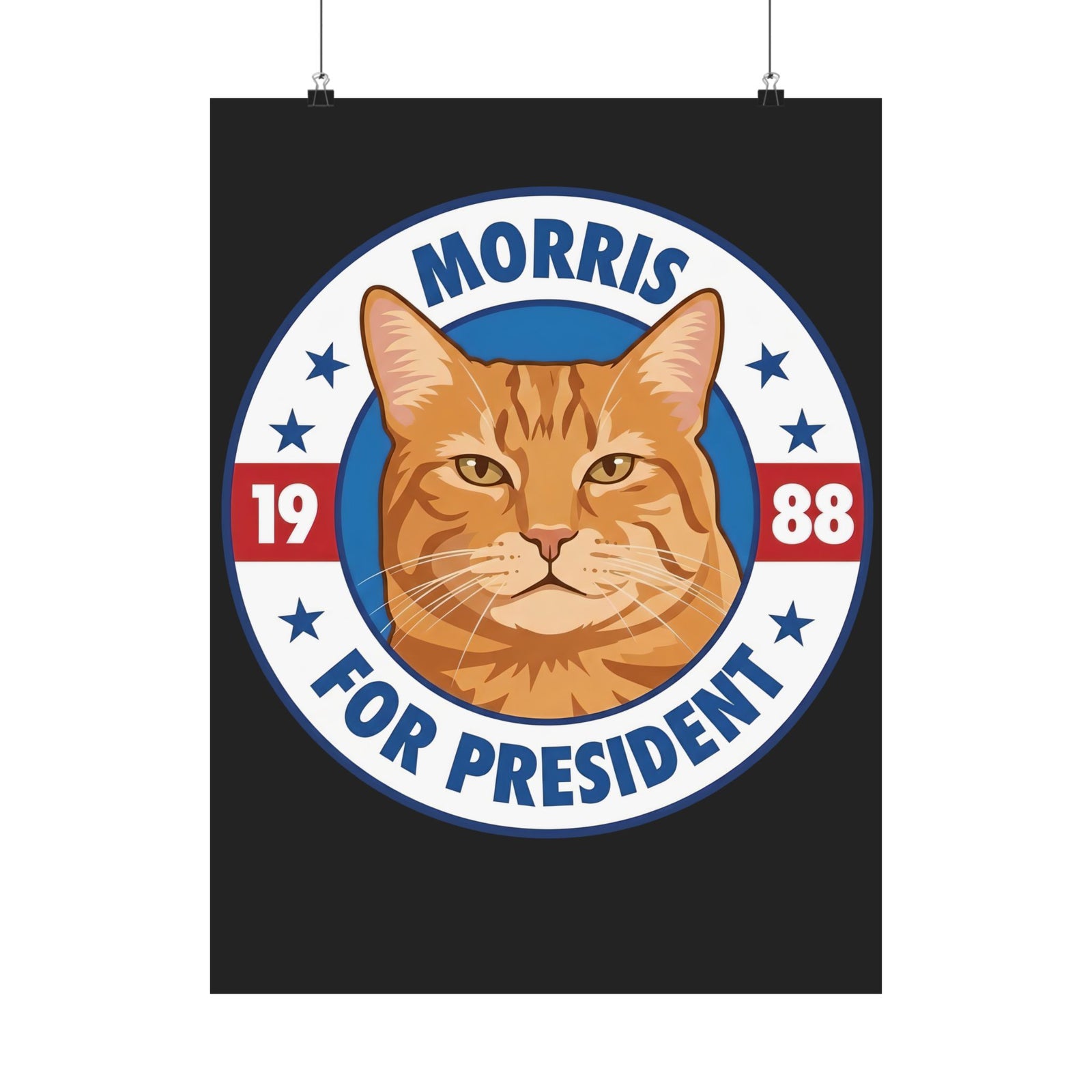 Cat For President 1988 Poster Vintage Political Cat Poster