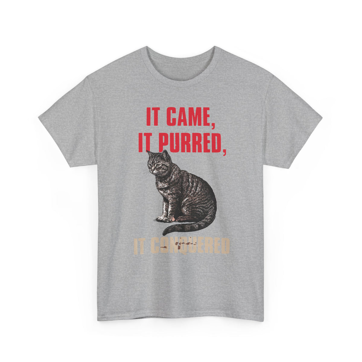 It Came It Purred It Conquered T-Shirt — Funny Julius Caesar Cat Parody Tee