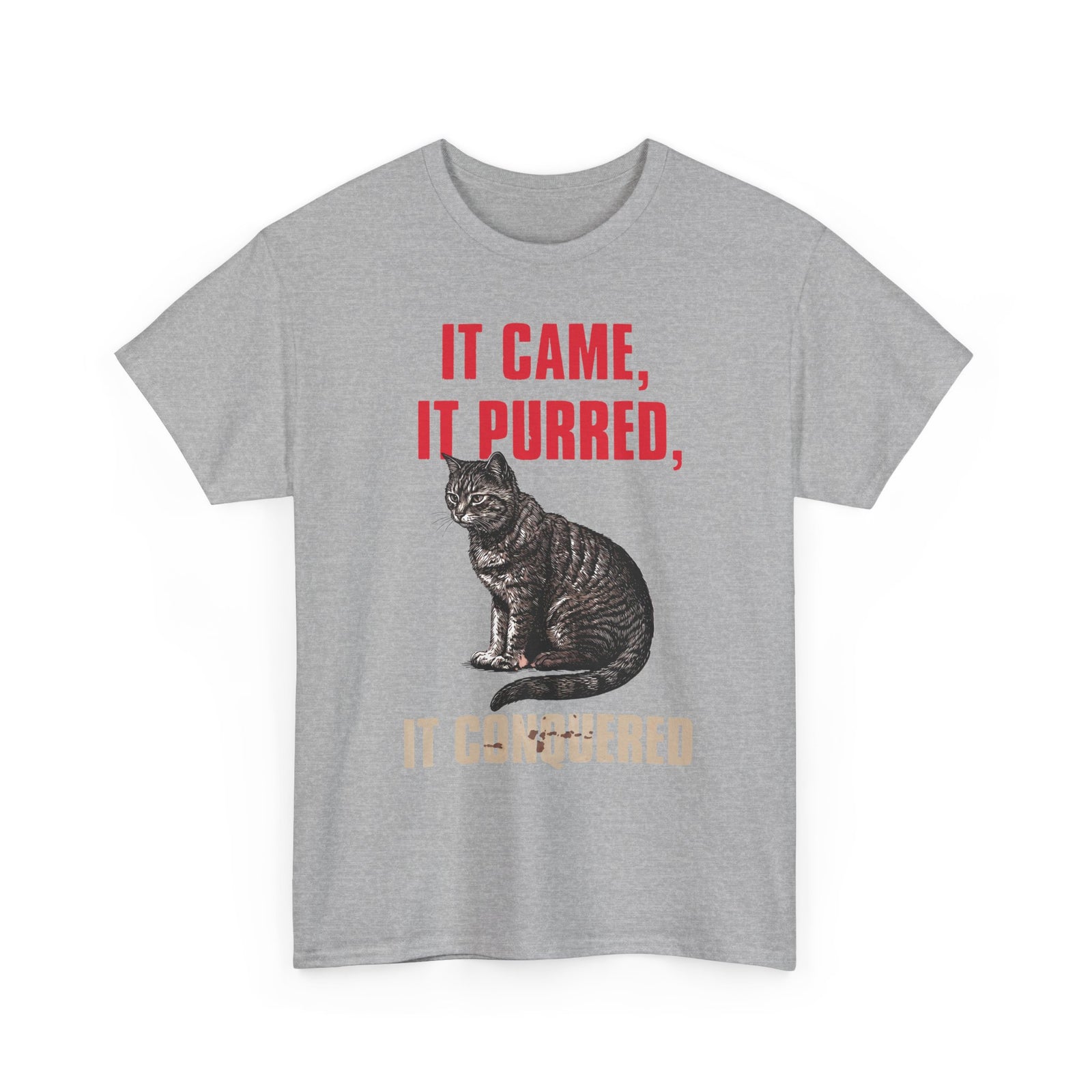 It Came It Purred It Conquered T-Shirt — Funny Julius Caesar Cat Parody Tee
