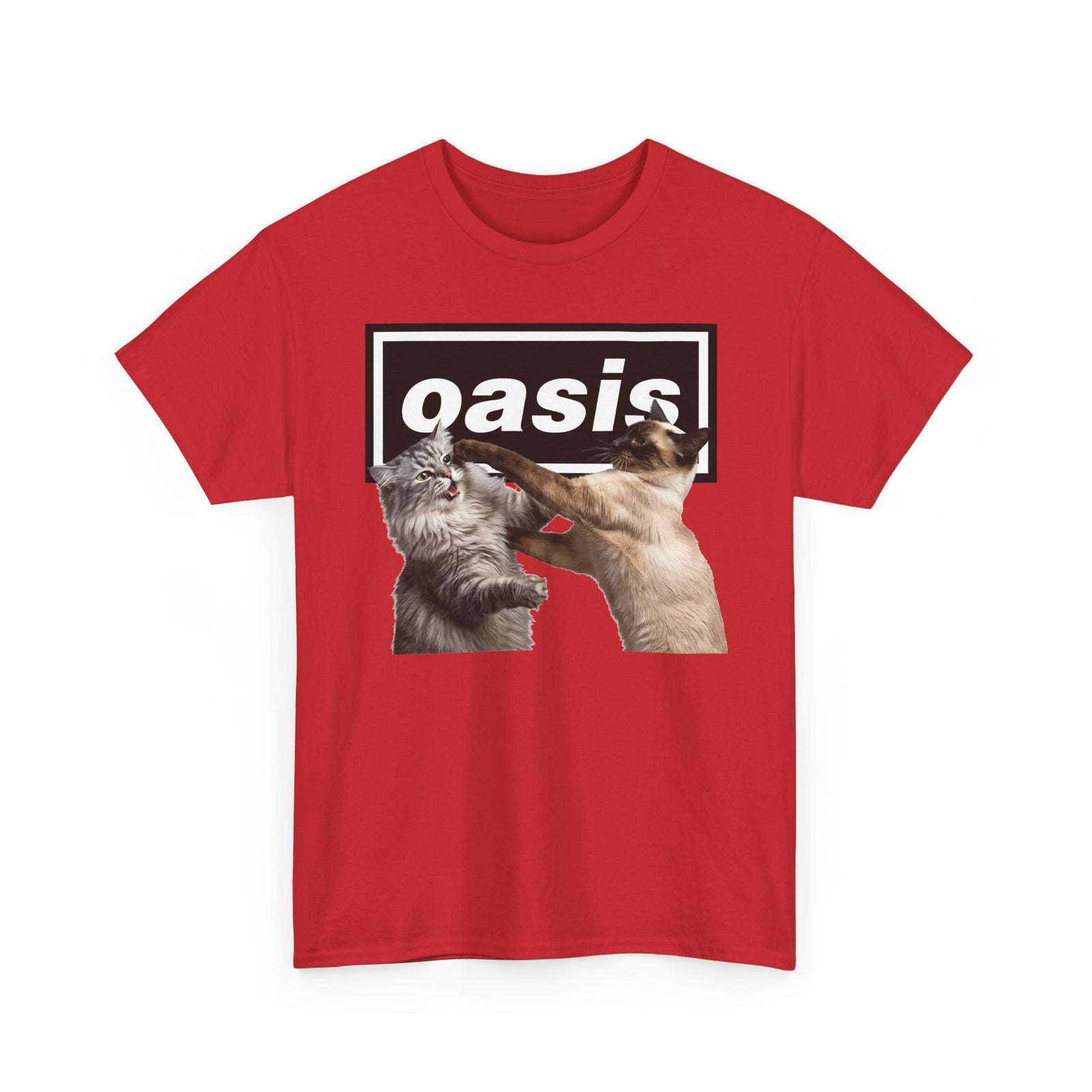 Oasis Cat Fight T-Shirt — Desert Cat Battle Graphic Tee