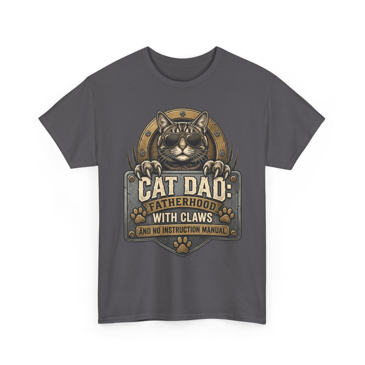 Cat Dad T-Shirt — "Fatherhood with Claws" Funny Cat Lover Tee