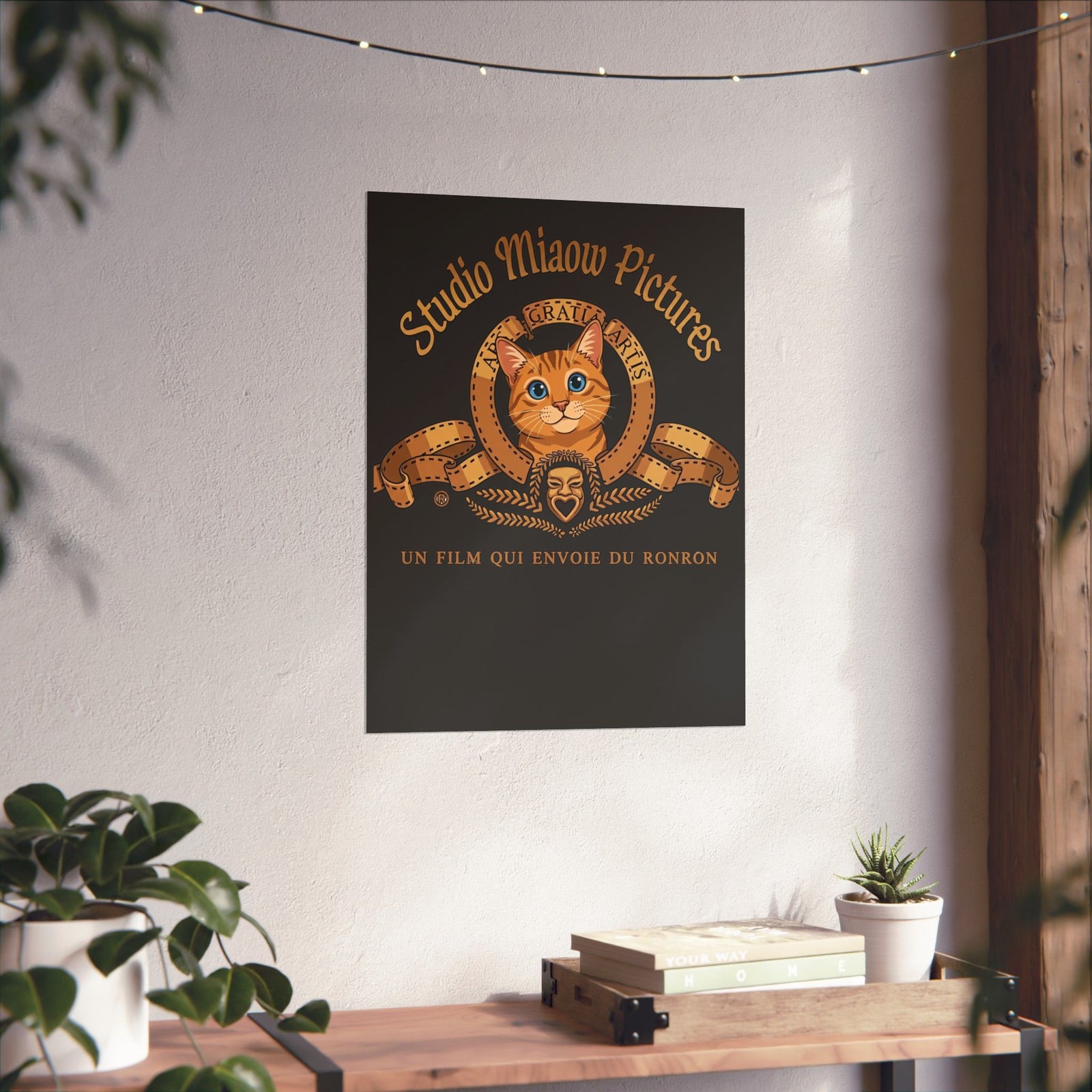 Retro Movie Lion Parody Cat Poster — Studio Miaow Pictures