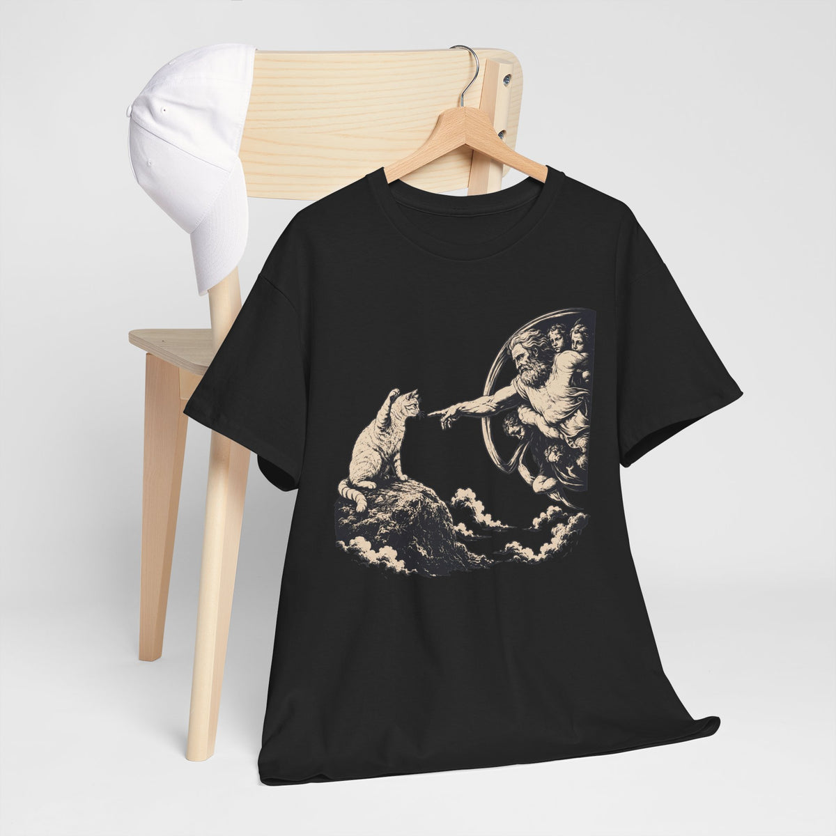 Cat and Creation Tee Vintage Michelangelo-Inspired Puppy Design