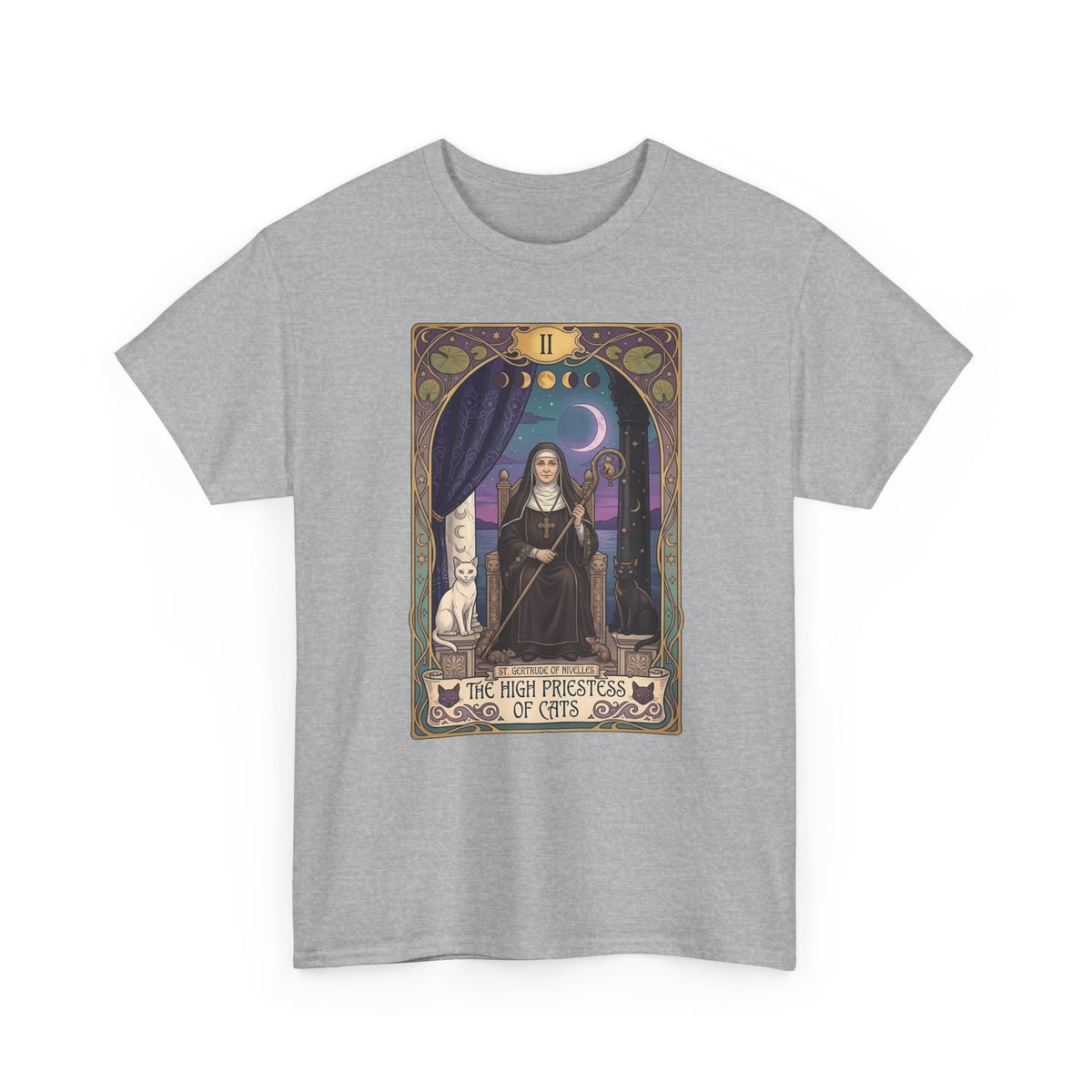High Priestess of Cats T-Shirt — Mystical Cat Lover Tee