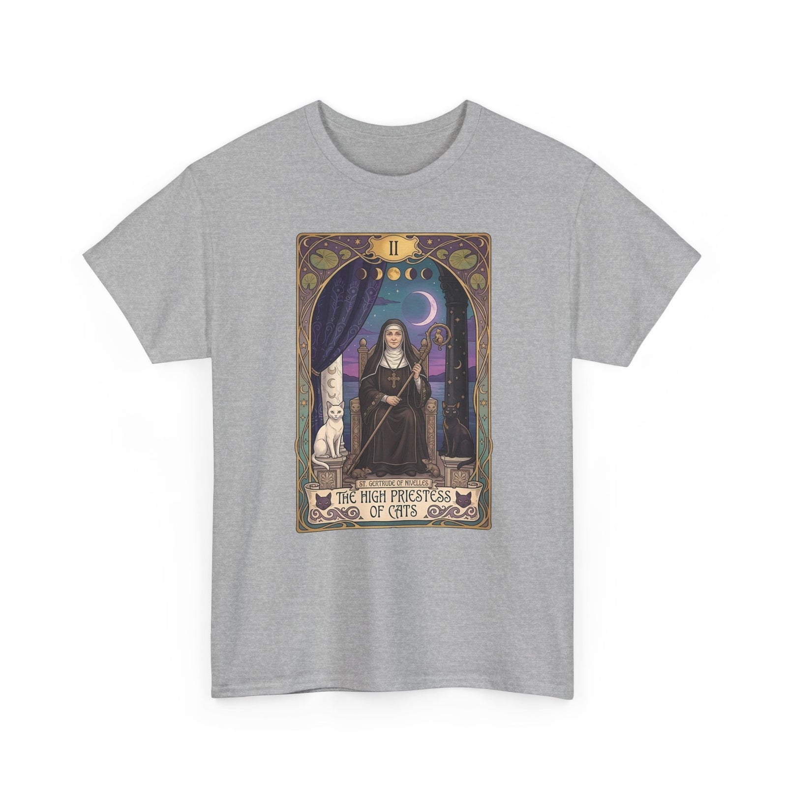 High Priestess of Cats T-Shirt — Mystical Cat Lover Tee