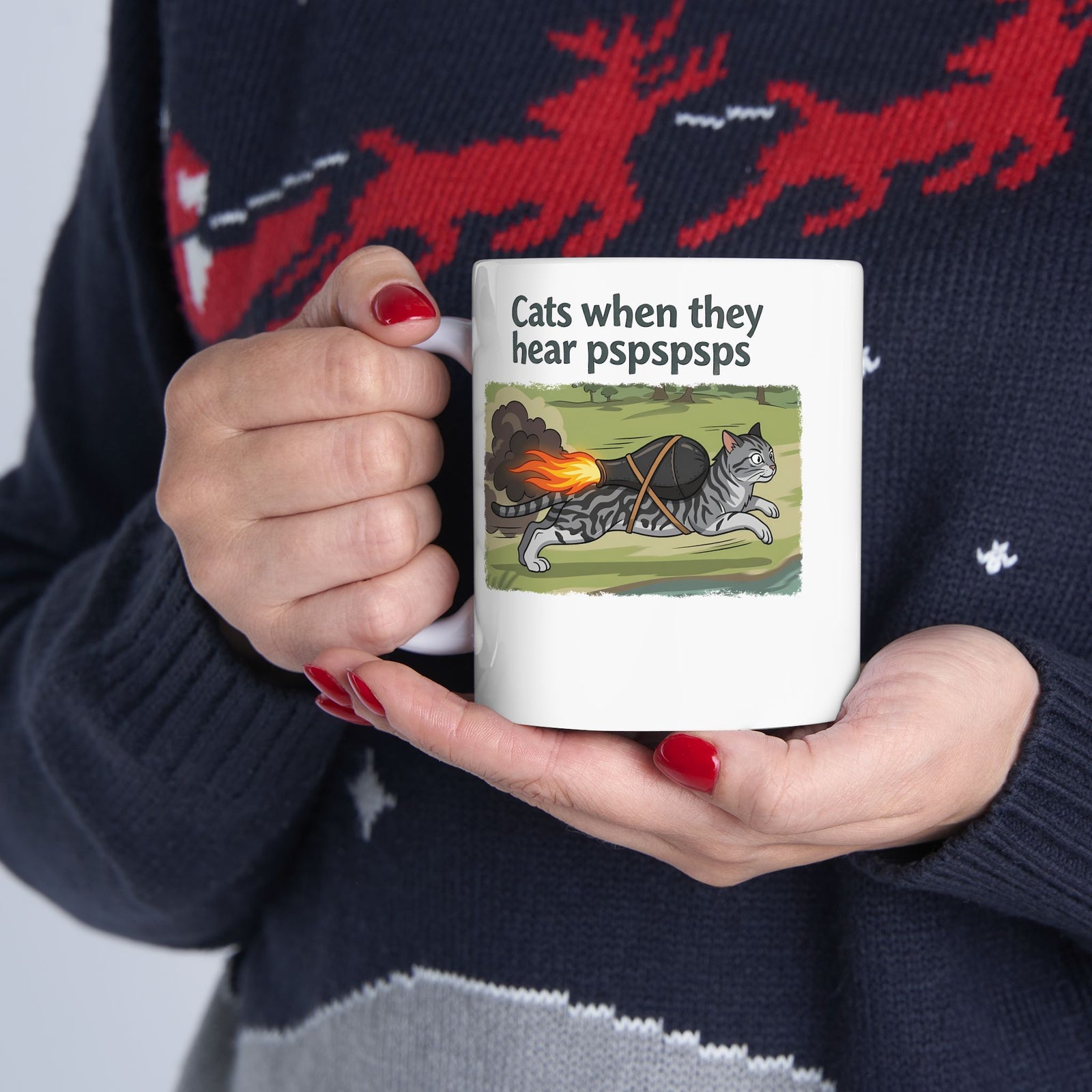 Cats When They Heard 'pspspsps' Ceramic Mug