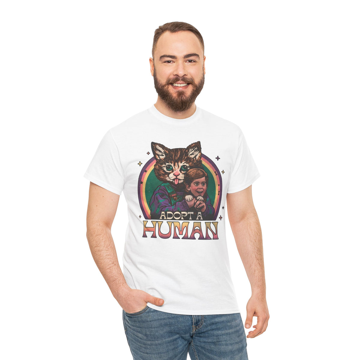Adopt a Human Funny Cat T-Shirt