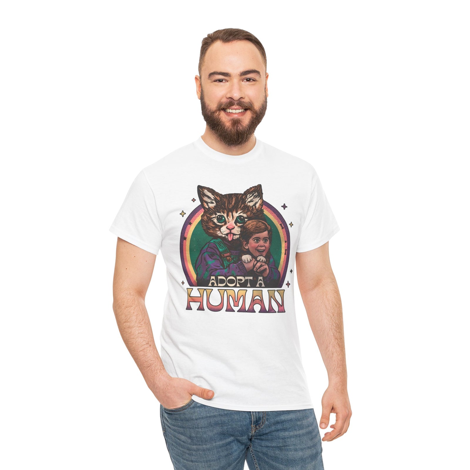 Adopt a Human Funny Cat T-Shirt