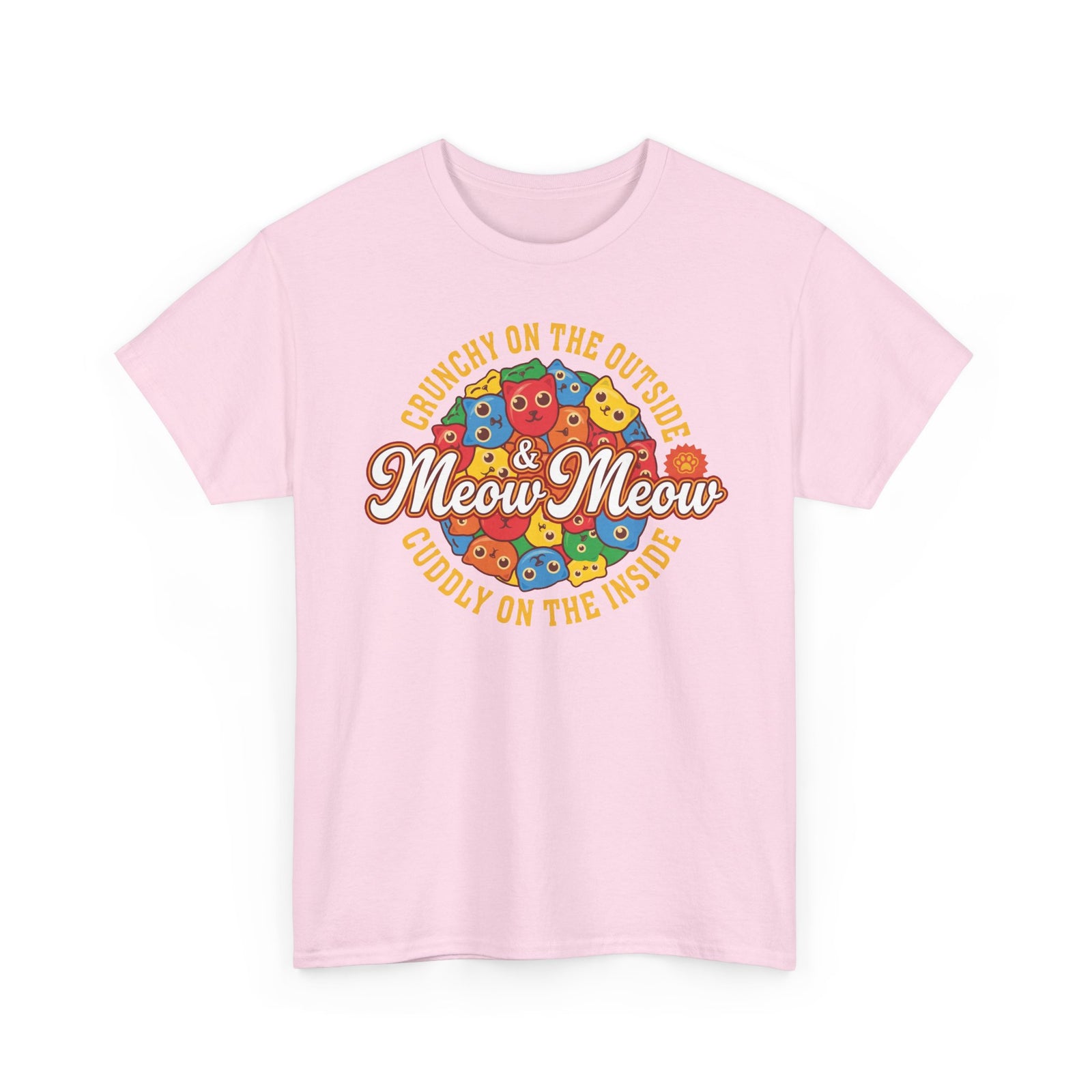 Meow Meow Cat Cereal Tee — "Crunchy on the Outside, Cuddly on the Inside"