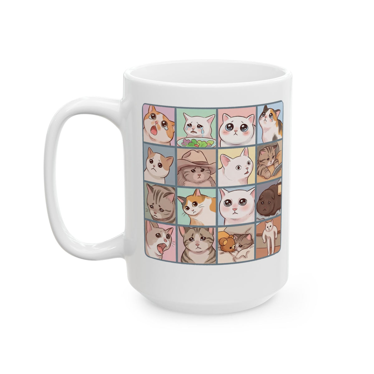 Cat Reactions Mug Funny Cat Memes Ceramic Mug