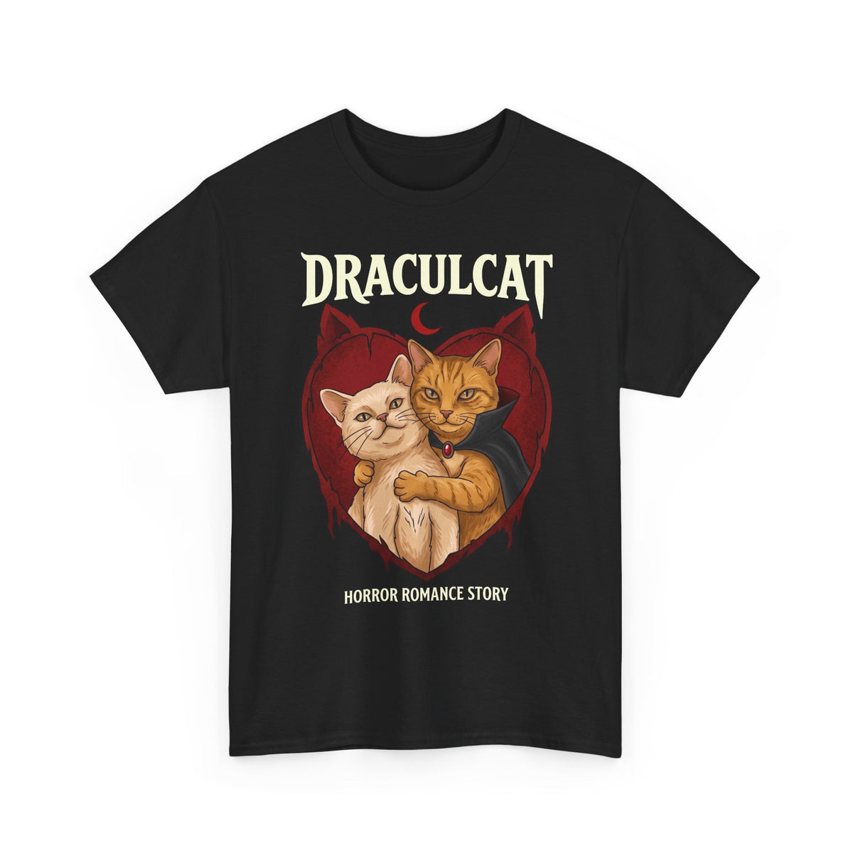 Draculcat Tee – Horror Romance Cat Graphic T-Shirt