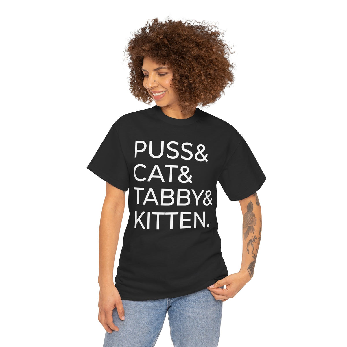 Puss and Kitten Cat Tee — Cute Tabby Cat Graphic T-Shirt