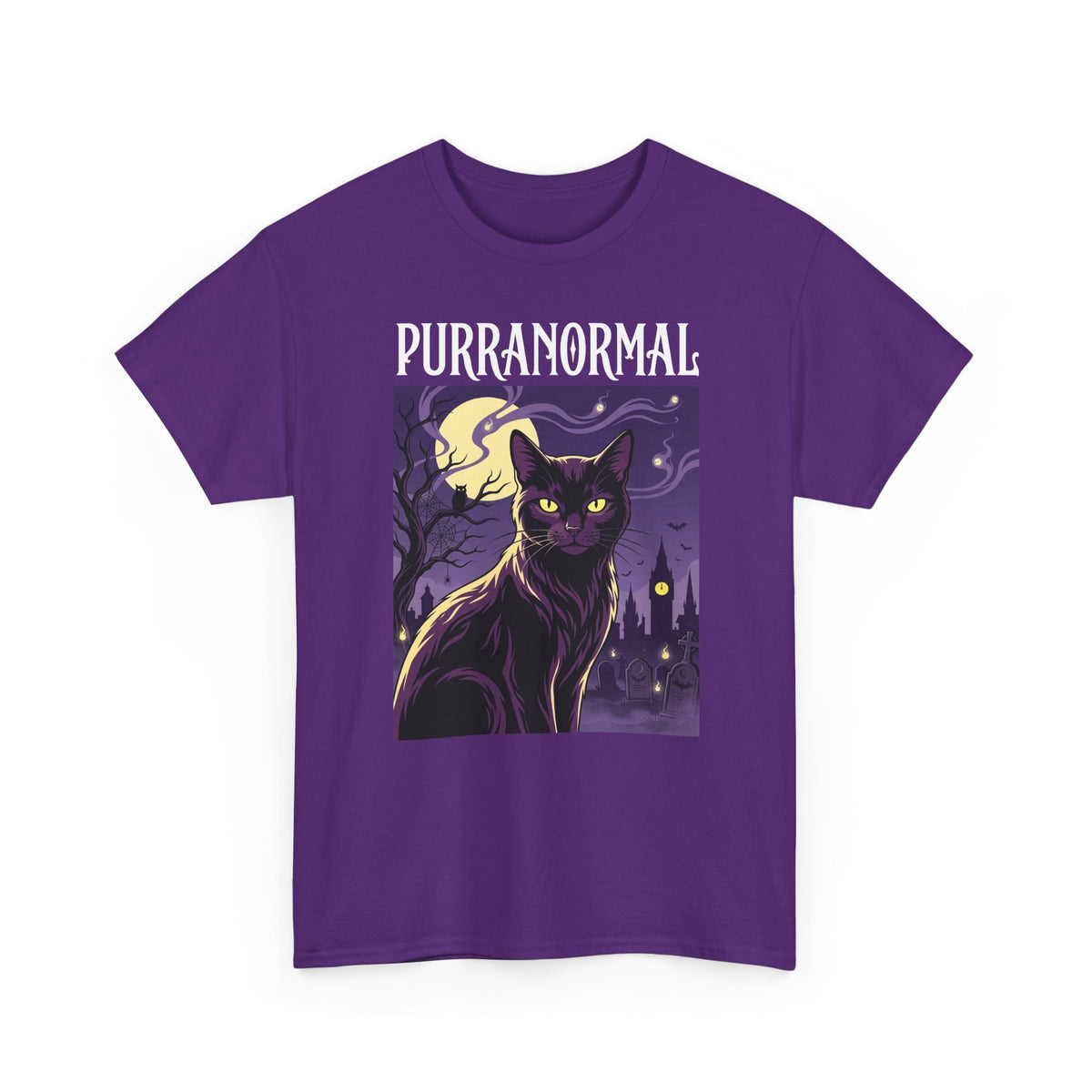 Purranormal Cat T-Shirt — Paranormal Cat Spooky Cat Graphic Tee