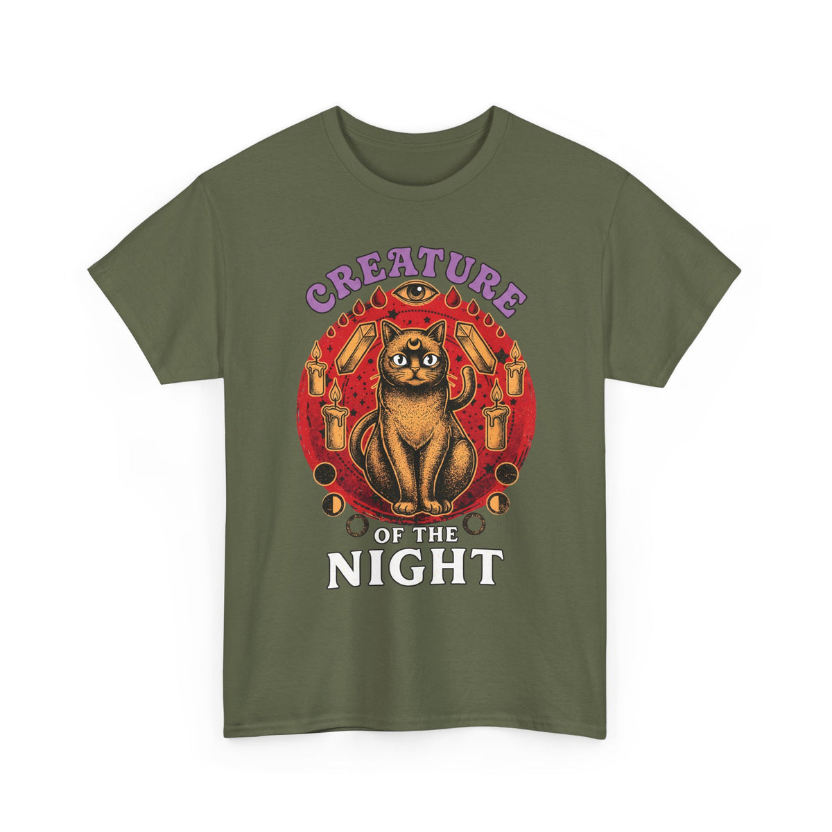 Creature Of The Night Cat T-Shirt — Mystical Occult Black Cat Graphic Tee