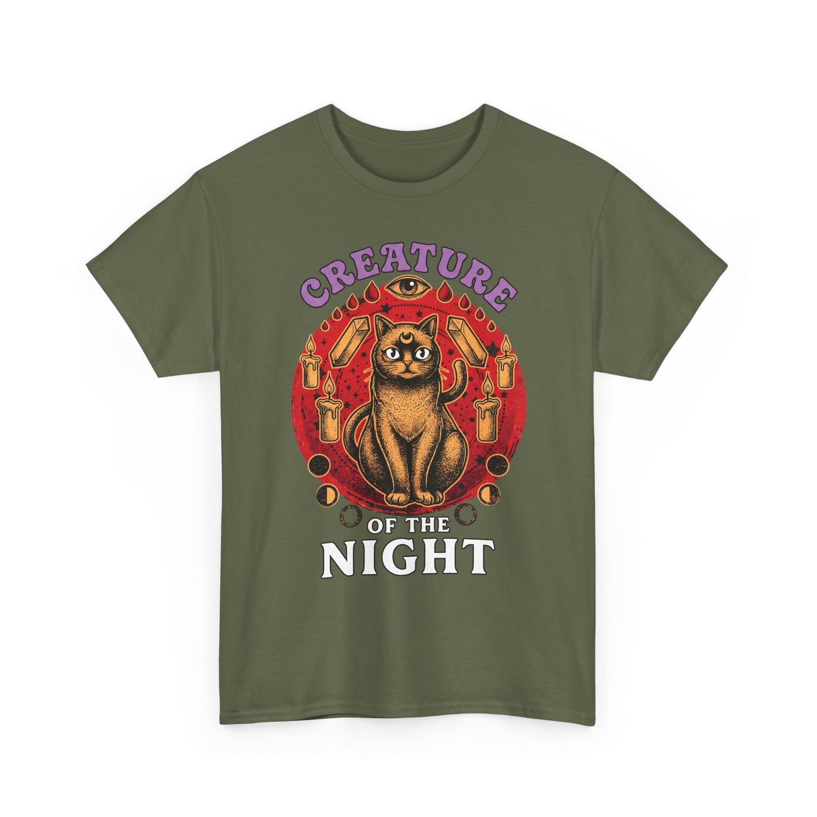 Creature Of The Night Cat T-Shirt — Mystical Occult Black Cat Graphic Tee