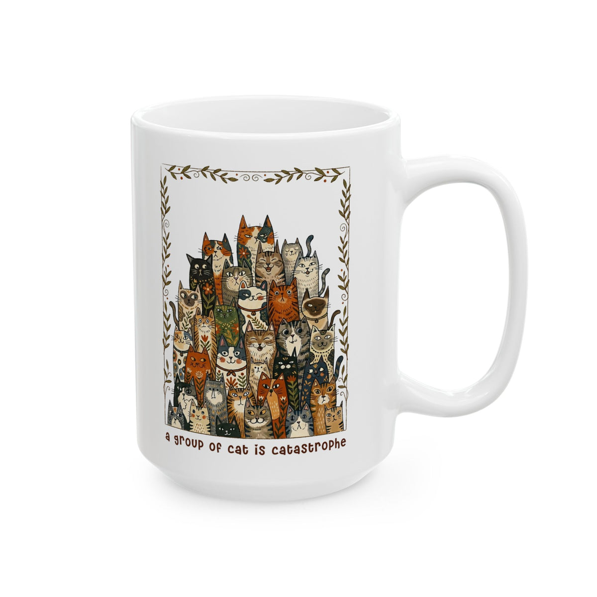 'A Group of Cats Is Catastrophe' Ceramic Mug — Funny Cat Lover Mug