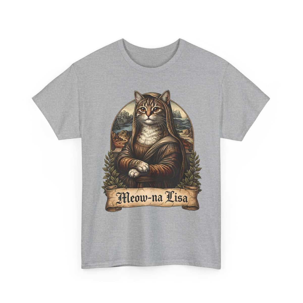 Meow-na Lisa T-Shirt — Funny Mona Lisa Cat Art Parody Tee
