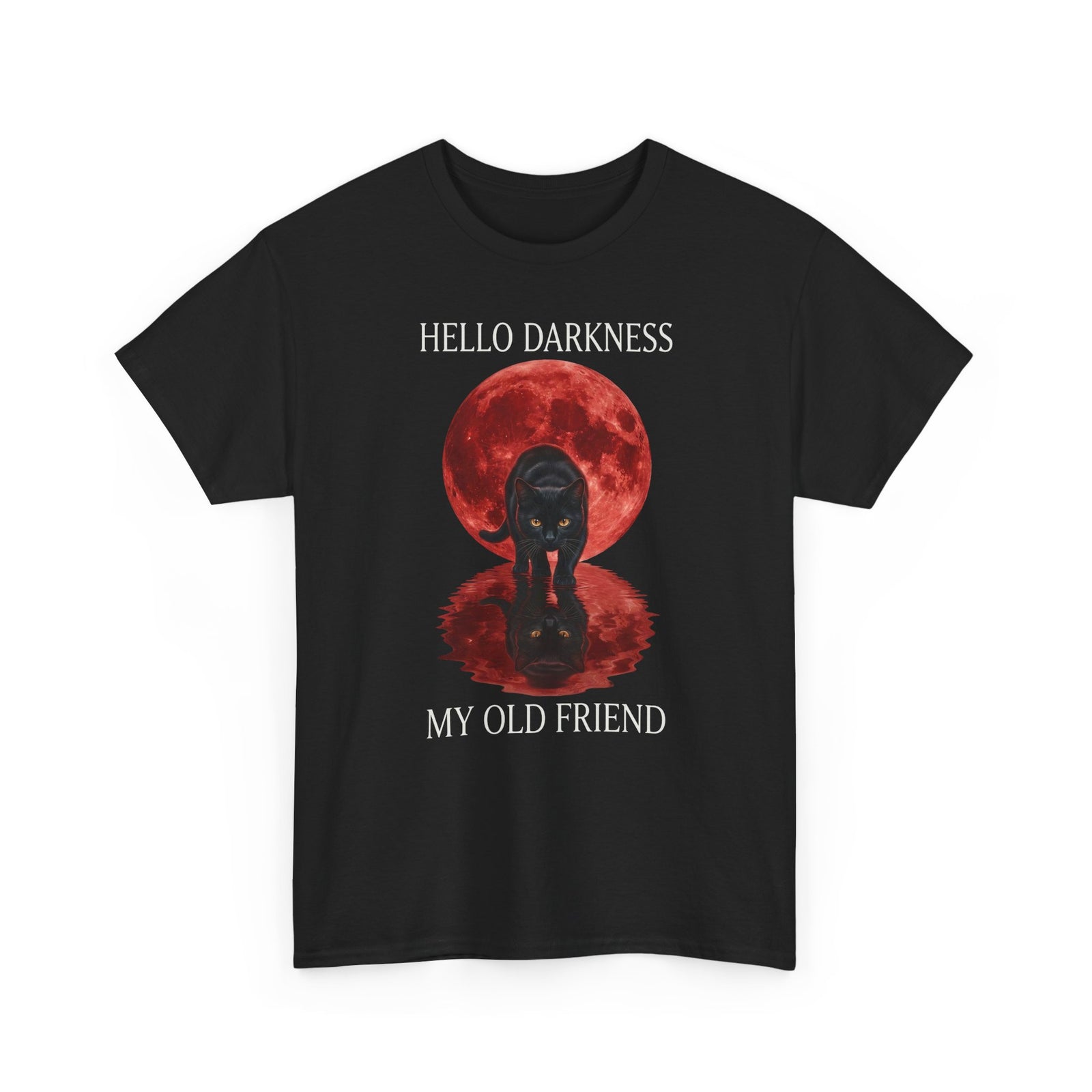 Hello Darkness My Old Friend Black Cat T-Shirt