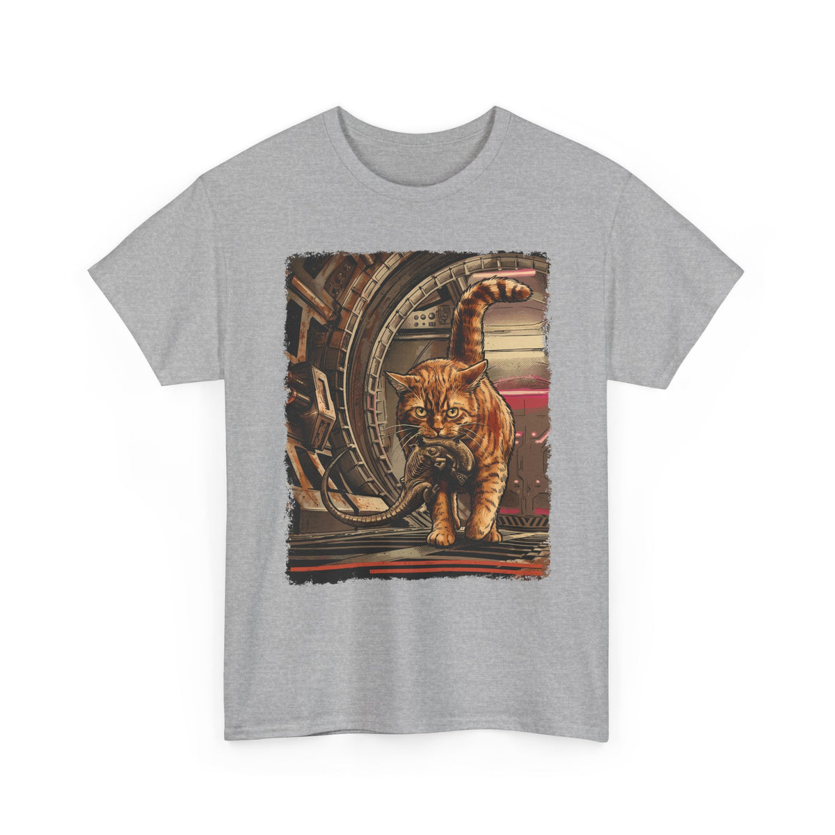 Alien Pest Control Cat T-Shirt — Retro Sci-Fi Space Apparel