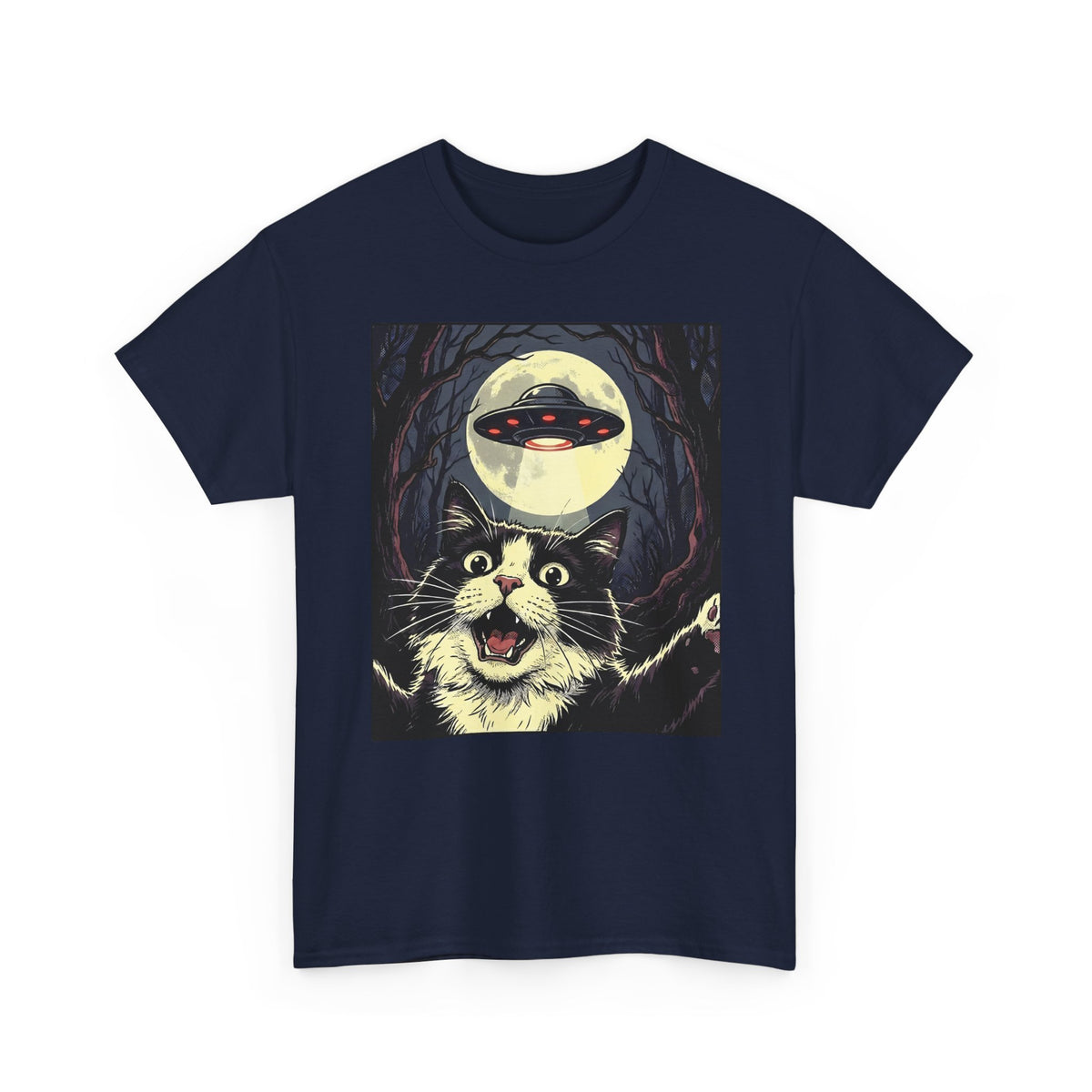 Cat Selfie With UFO T-Shirt