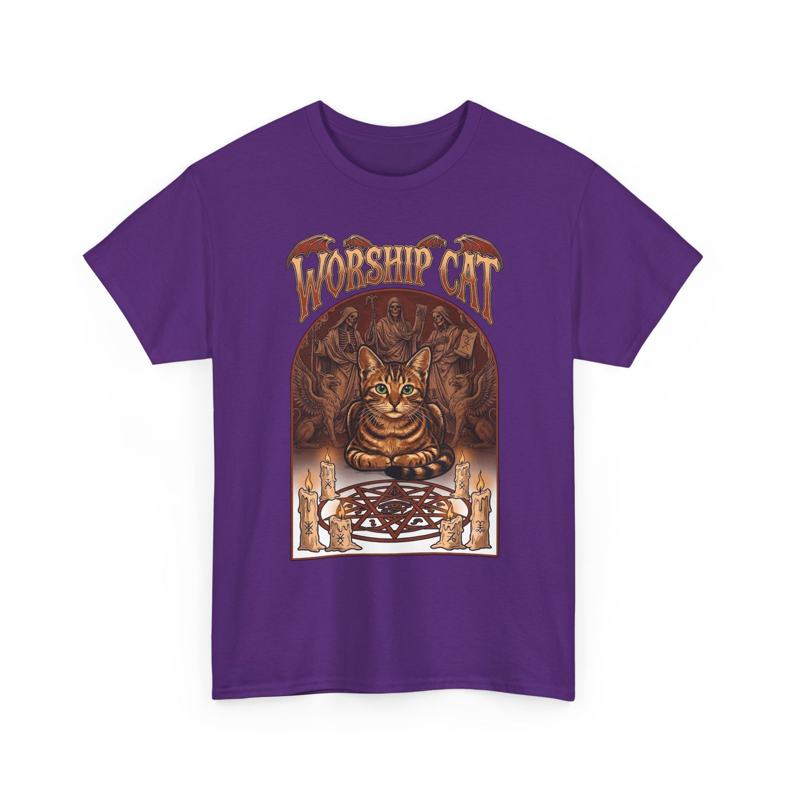 Worship Cat T-Shirt — Cute Cat Faith Graphic Tee