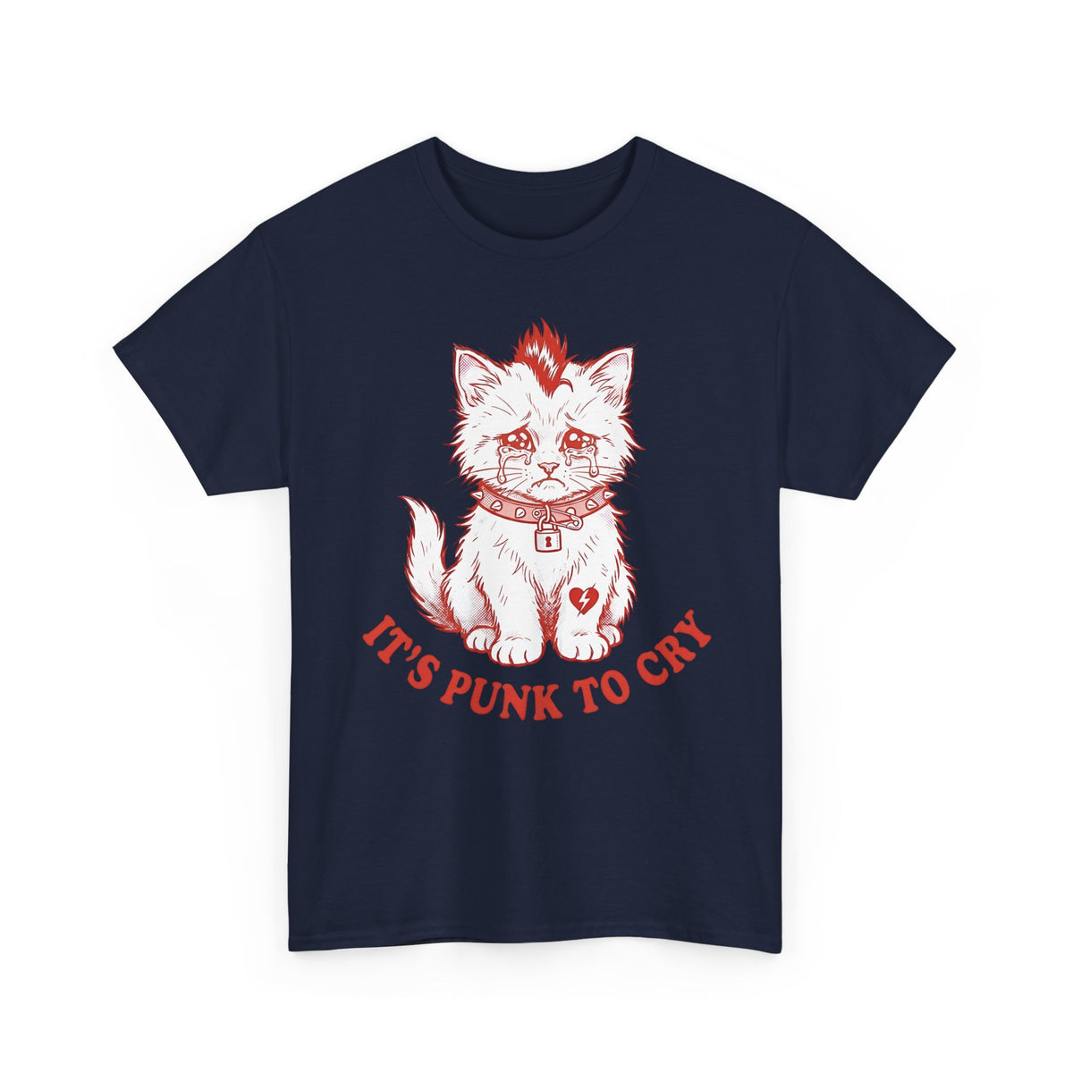 It's Punk To Cry Cat Tee — Cute Punk Cat Graphic T-Shirt