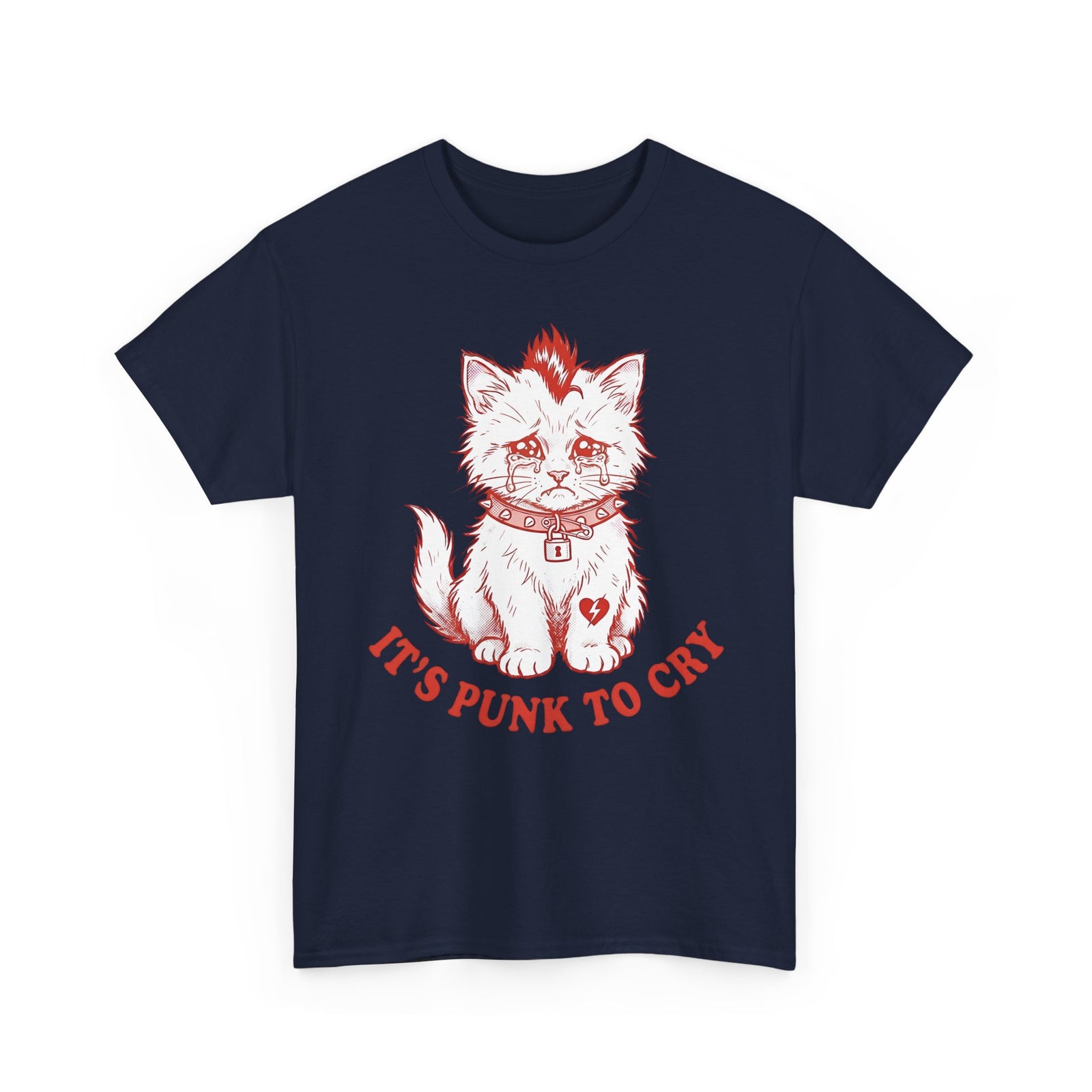 It's Punk To Cry Cat Tee — Cute Punk Cat Graphic T-Shirt
