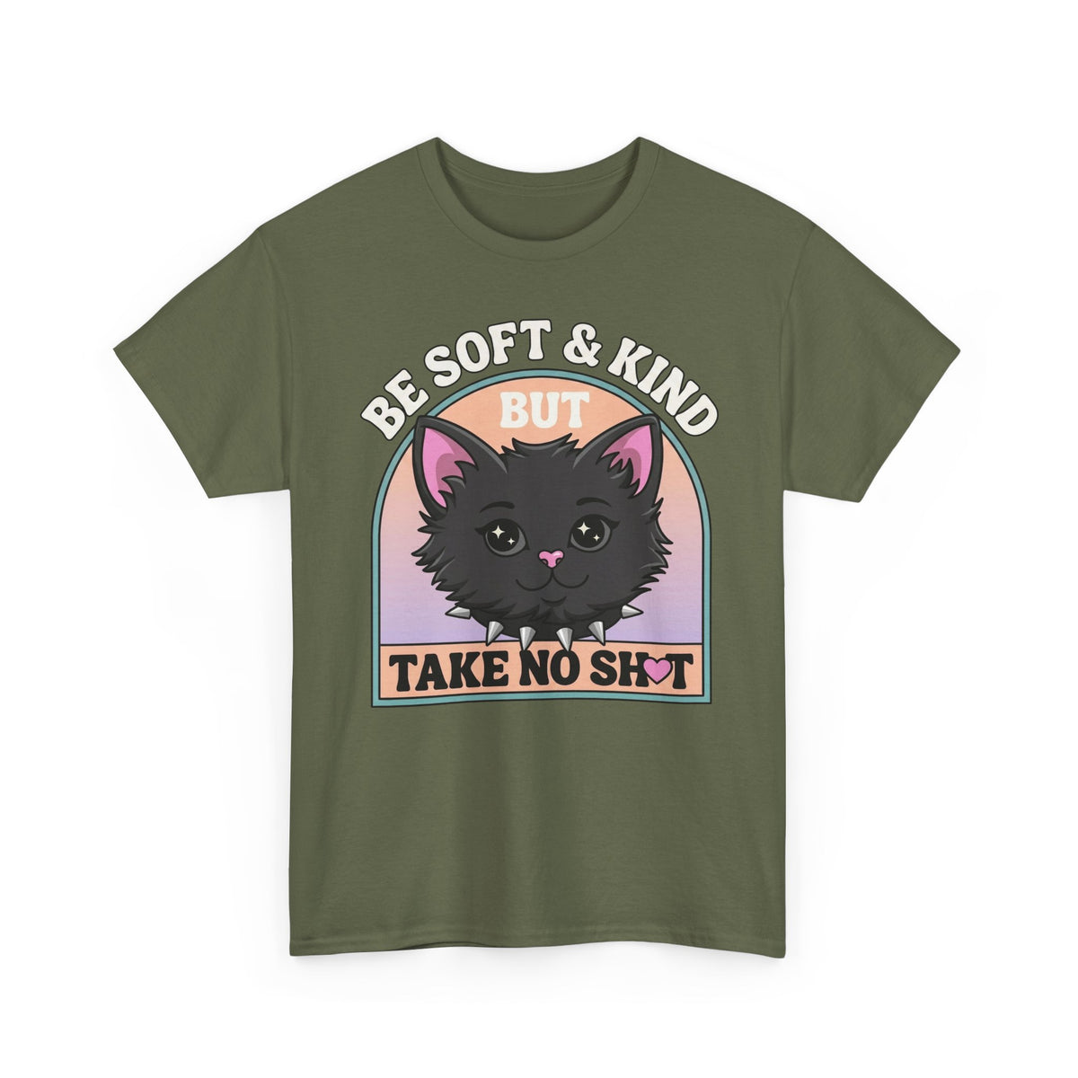 Funny Cat Attitude T-Shirt Be Soft And Kind But Take No Shit Tee
