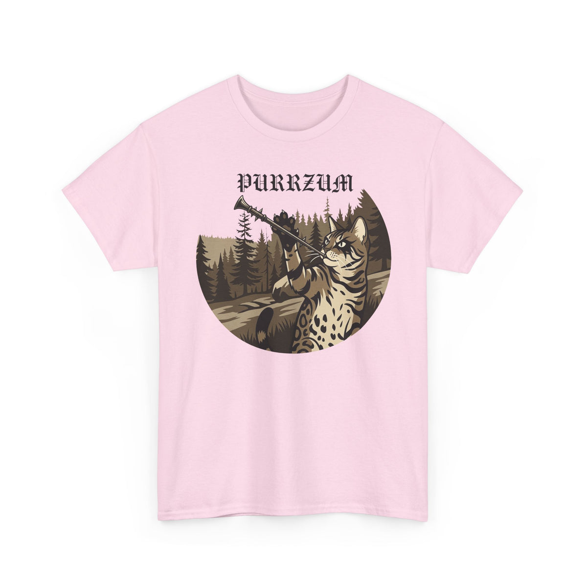 Funny Black Metal Cat Shirt | Purrzum Corpse Paint T-Shirt