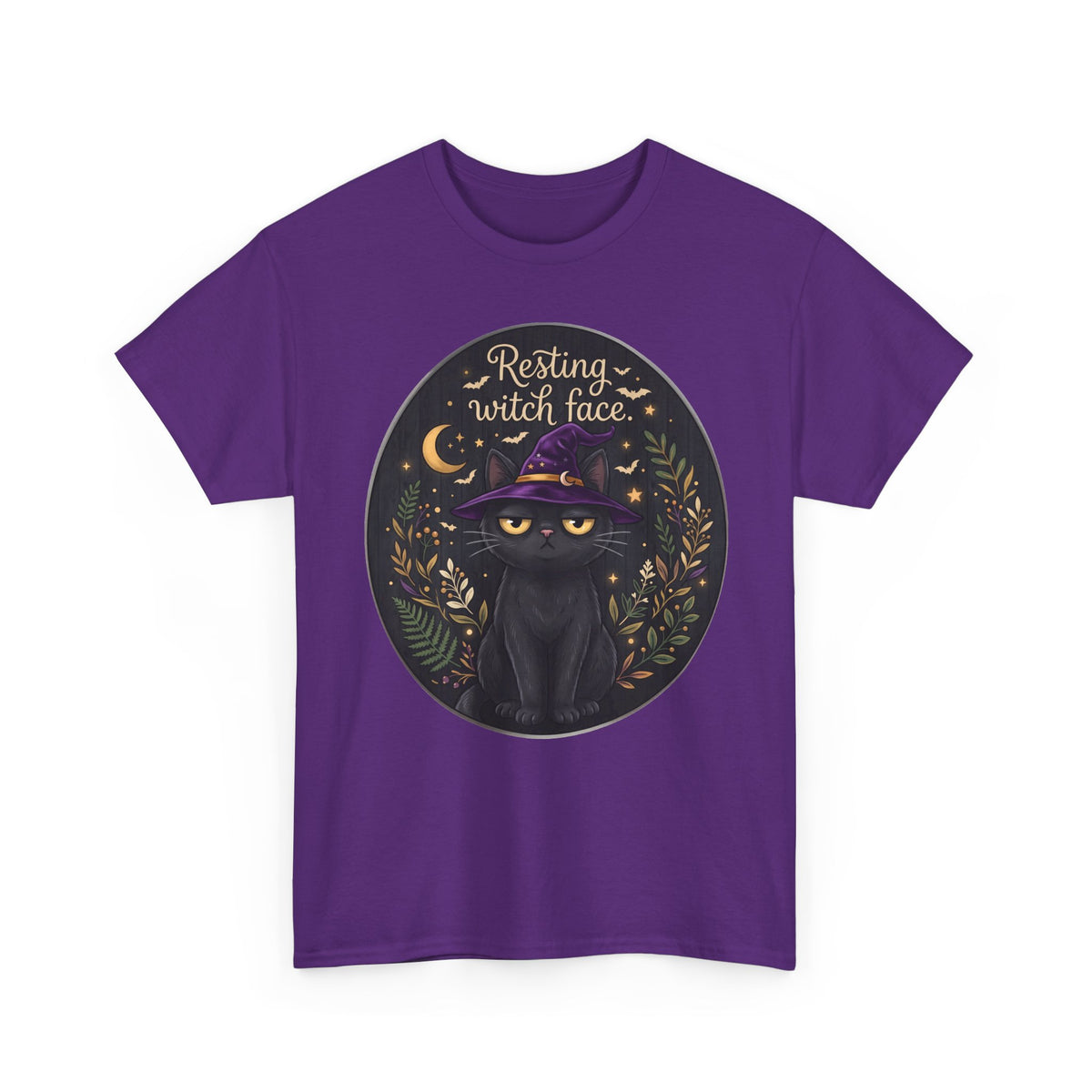 Resting Witch Face Black Cat Shirt — Sarcastic Halloween Witch Hat T-Shirt