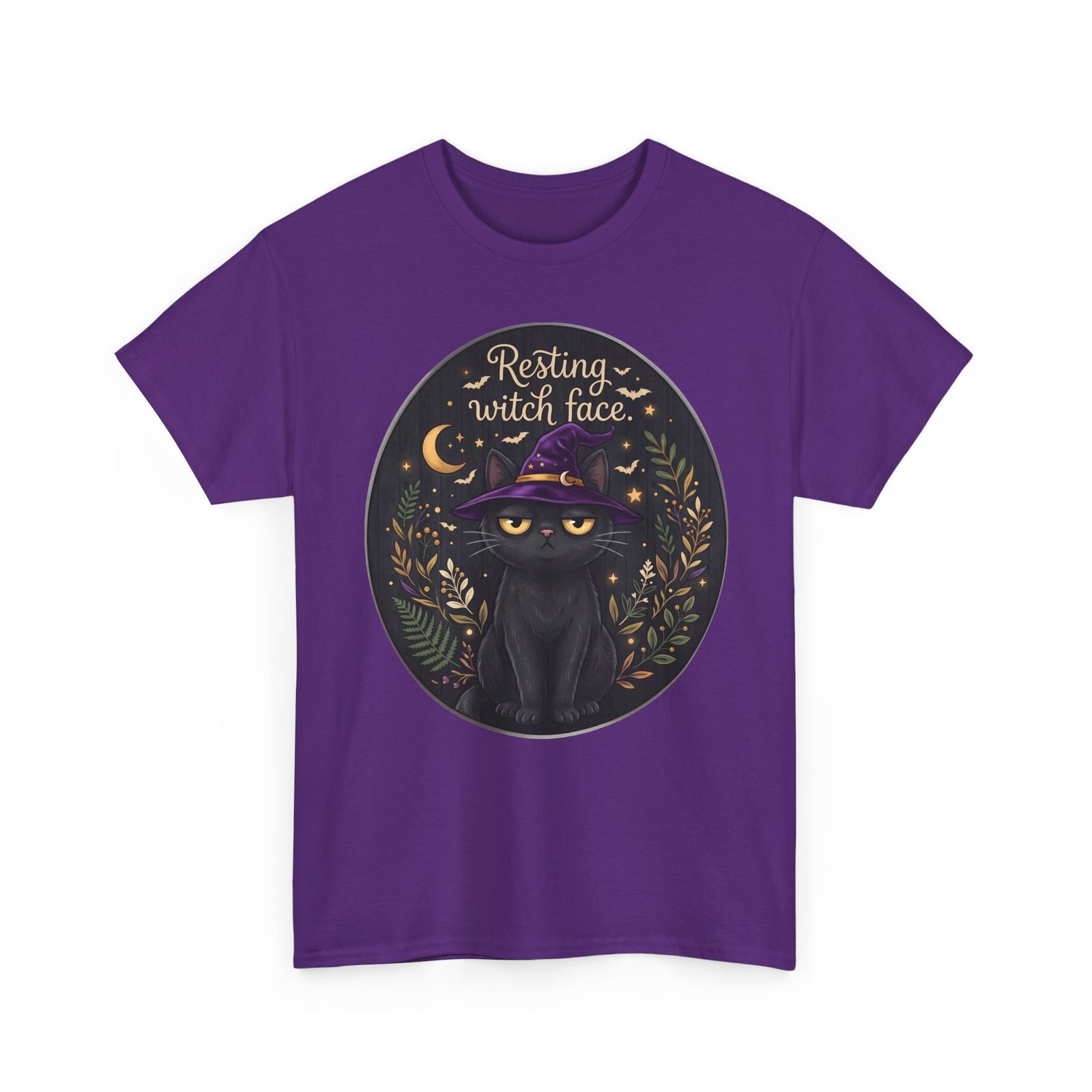 Resting Witch Face Black Cat Shirt — Sarcastic Halloween Witch Hat T-Shirt