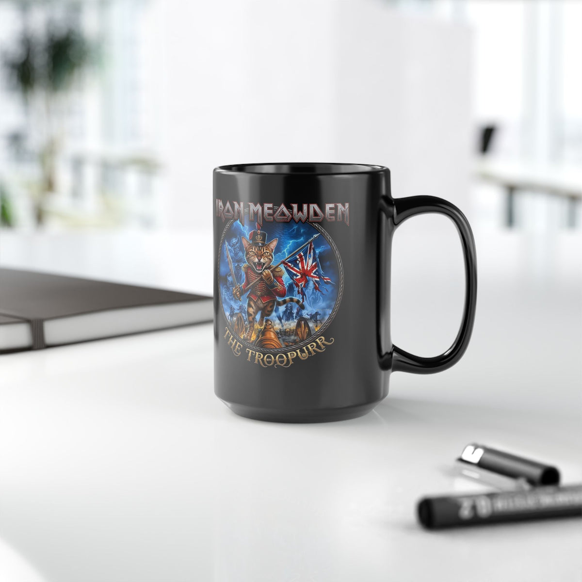 The Troopurr Cat Rock Black Mug