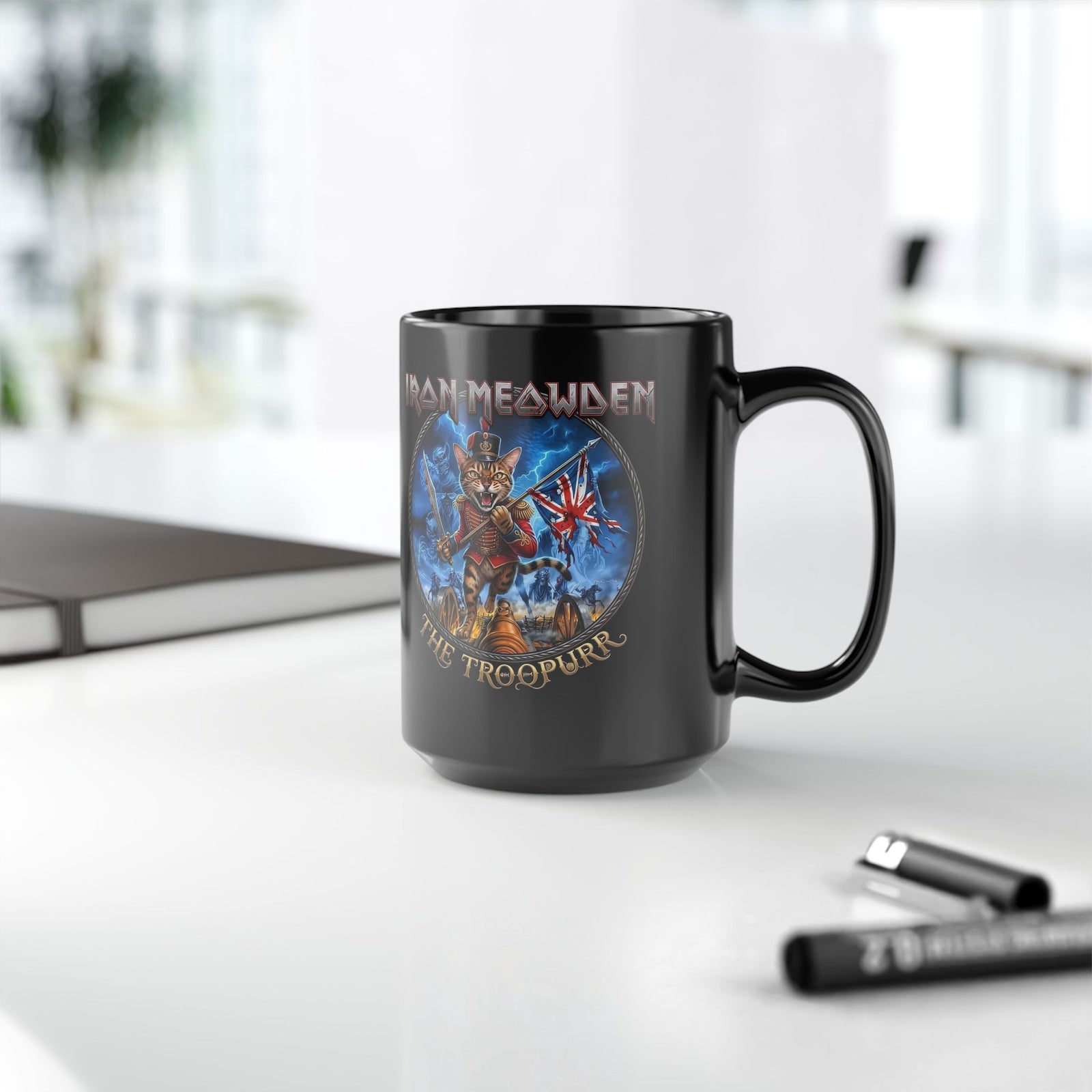 The Troopurr Cat Rock Black Mug