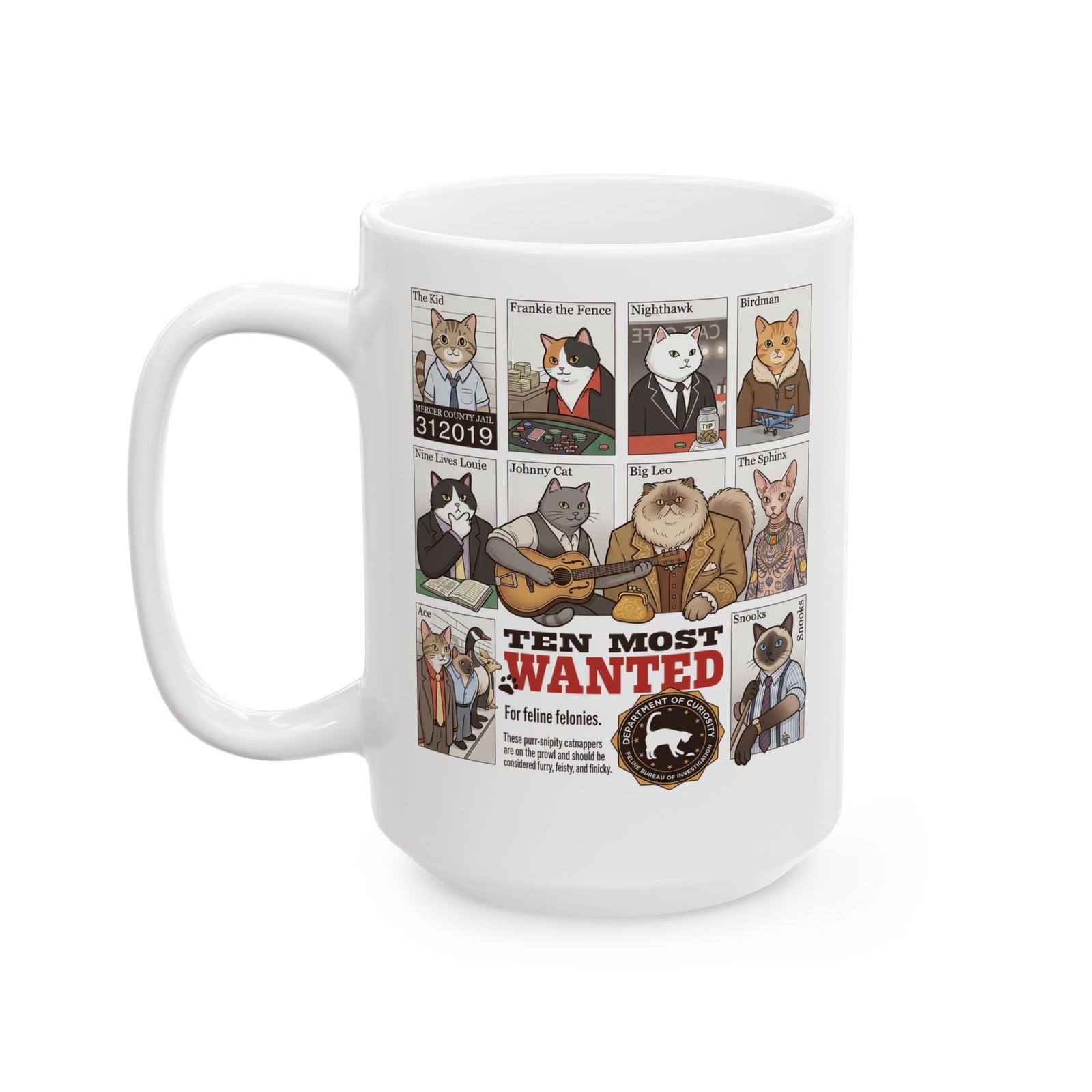 Cats Wanted Ceramic Mug — Funny Cat Lover Mug