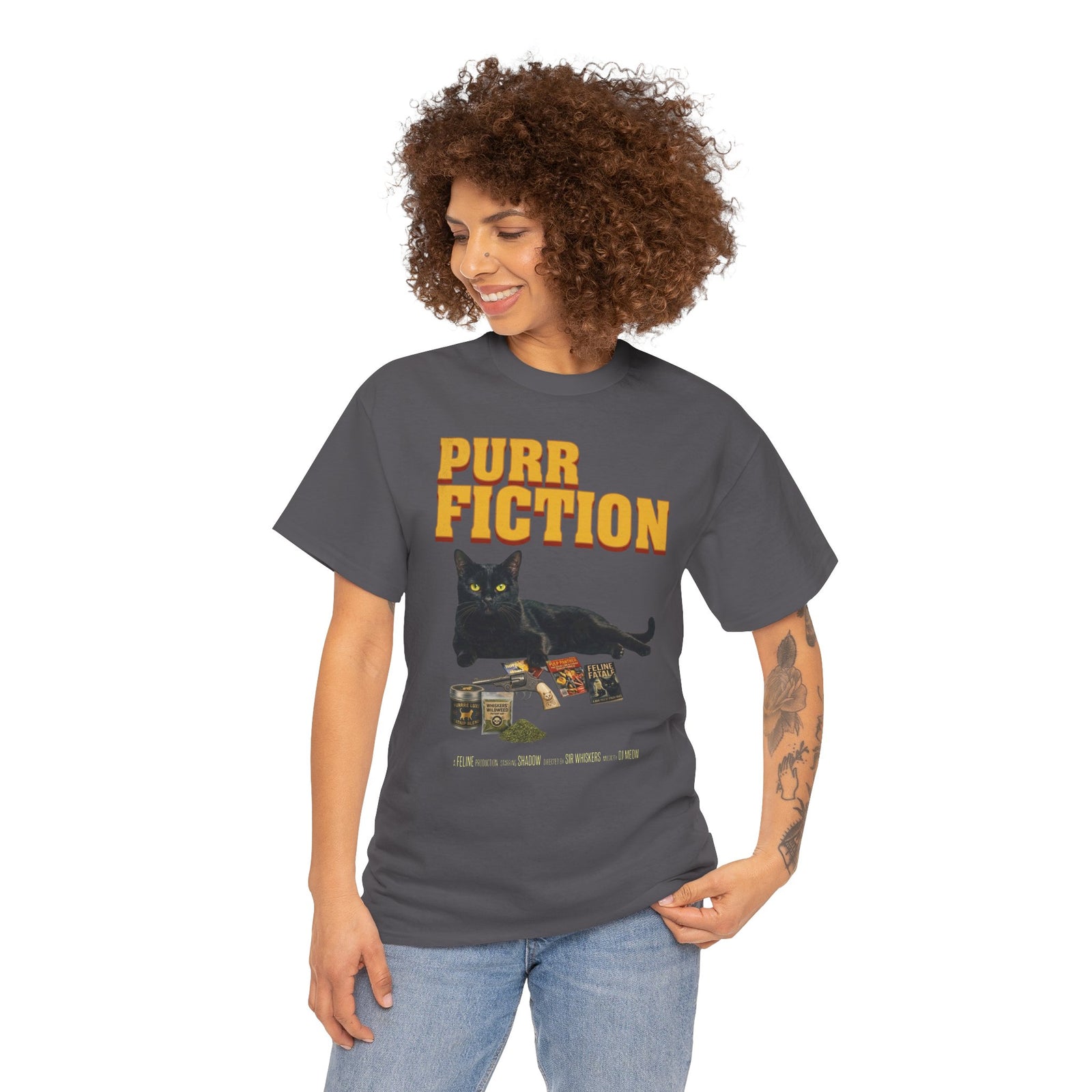 Purr Fiction Cat Parody T-Shirt