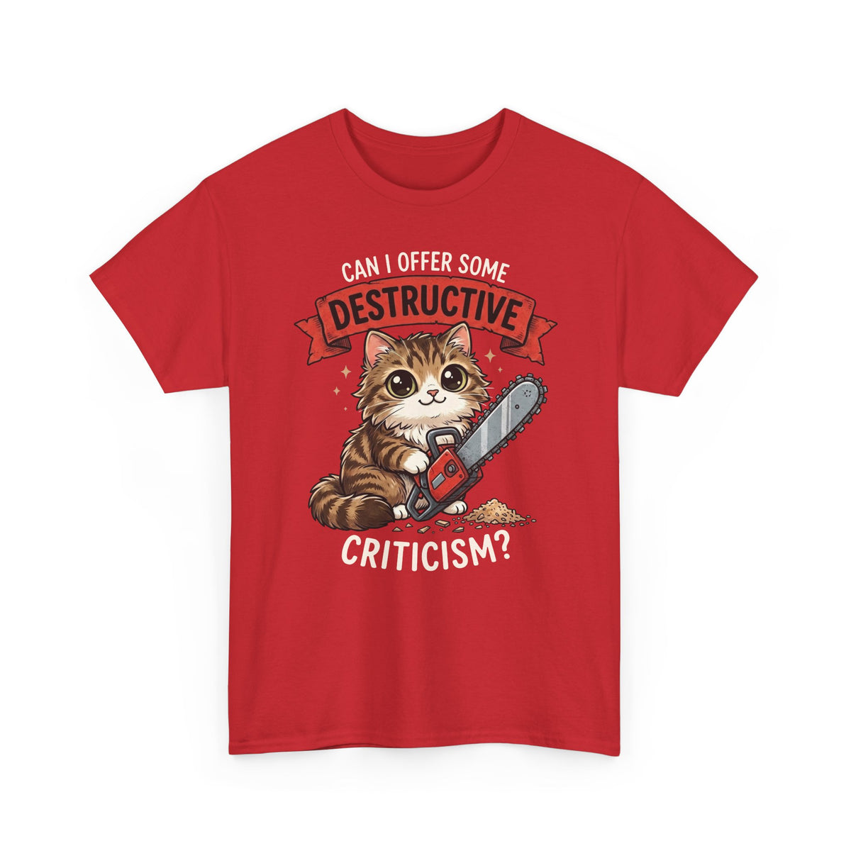 Funny Chainsaw Cat T-Shirt Graphic Cat with Chainsaw Tee