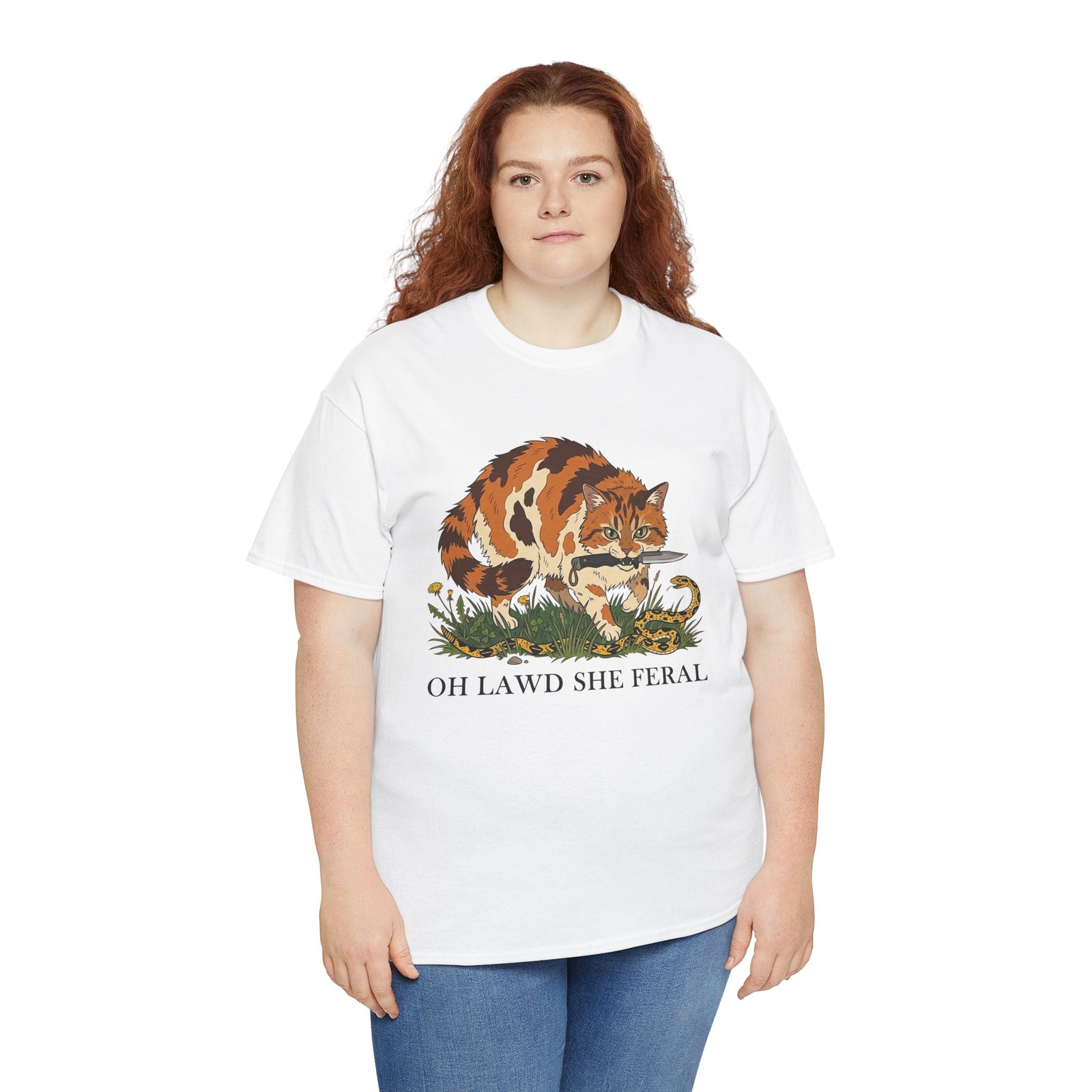 Feral Cats Tee — “Oh Lawd She Feral Cats!” Graphic T-Shirt